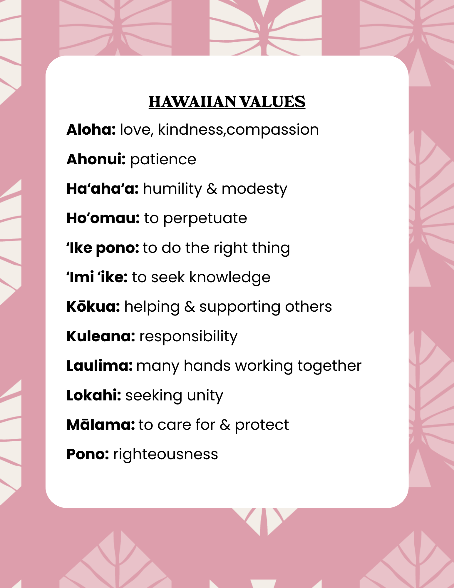 Free Hau'oli Lā Aloha: Hawaiian Values Word Search (Digital Download)