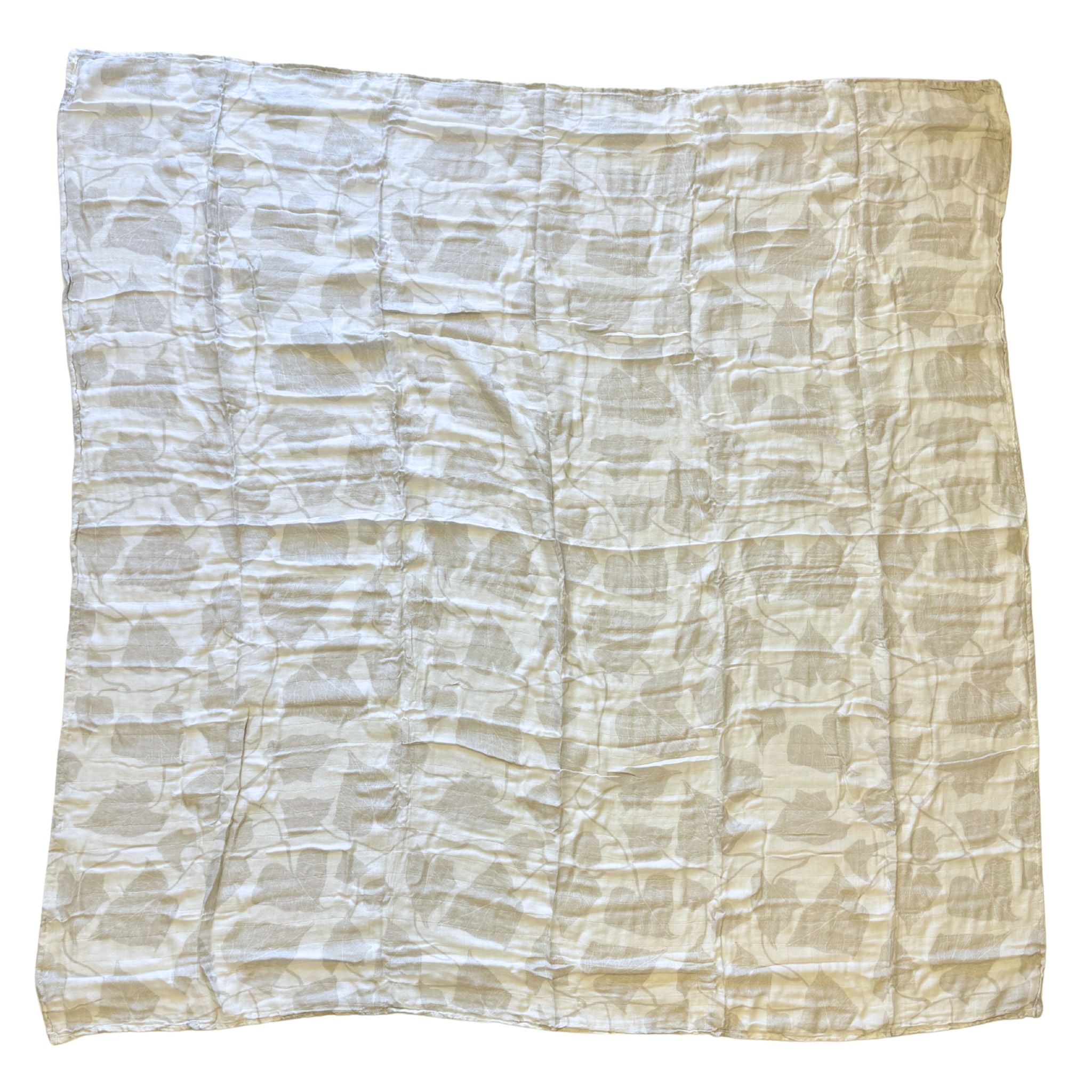 Beige Peʻahi Fern Kapa Moe - Hawaiian Bamboo Swaddle