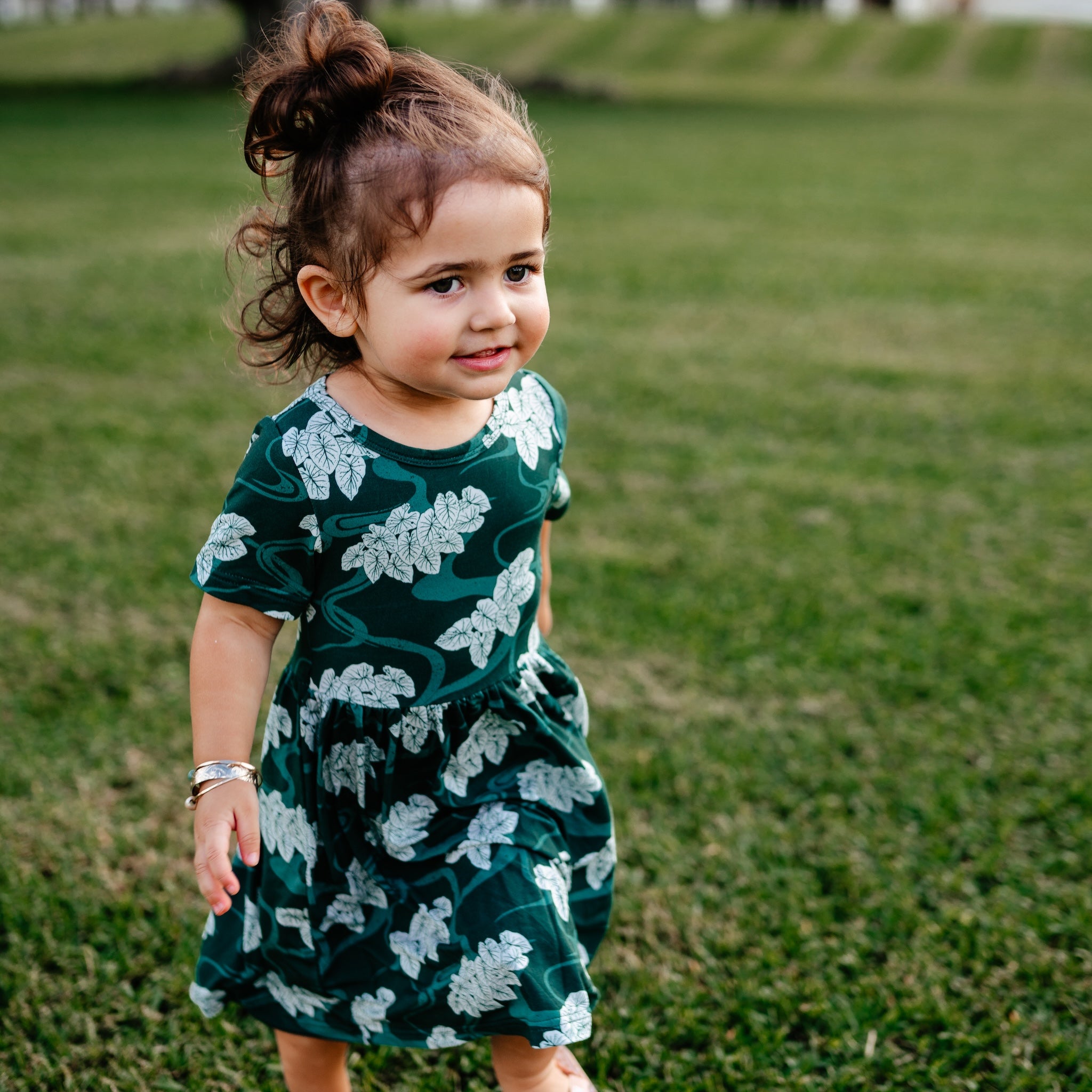 Hawaiian Loʻi Pō Bamboo Kaliko Dress