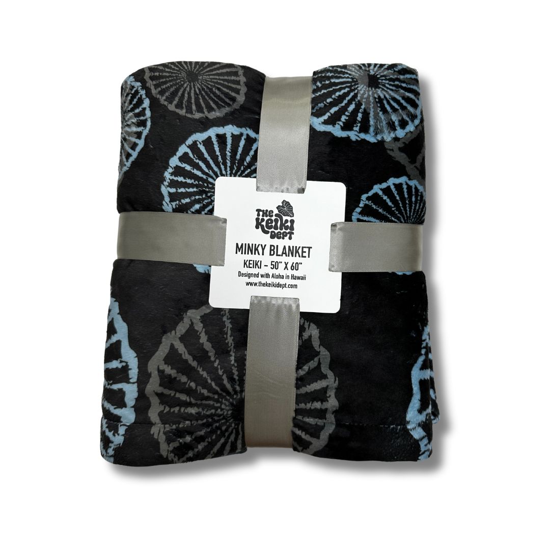 Black Opihi Minky Blanket
