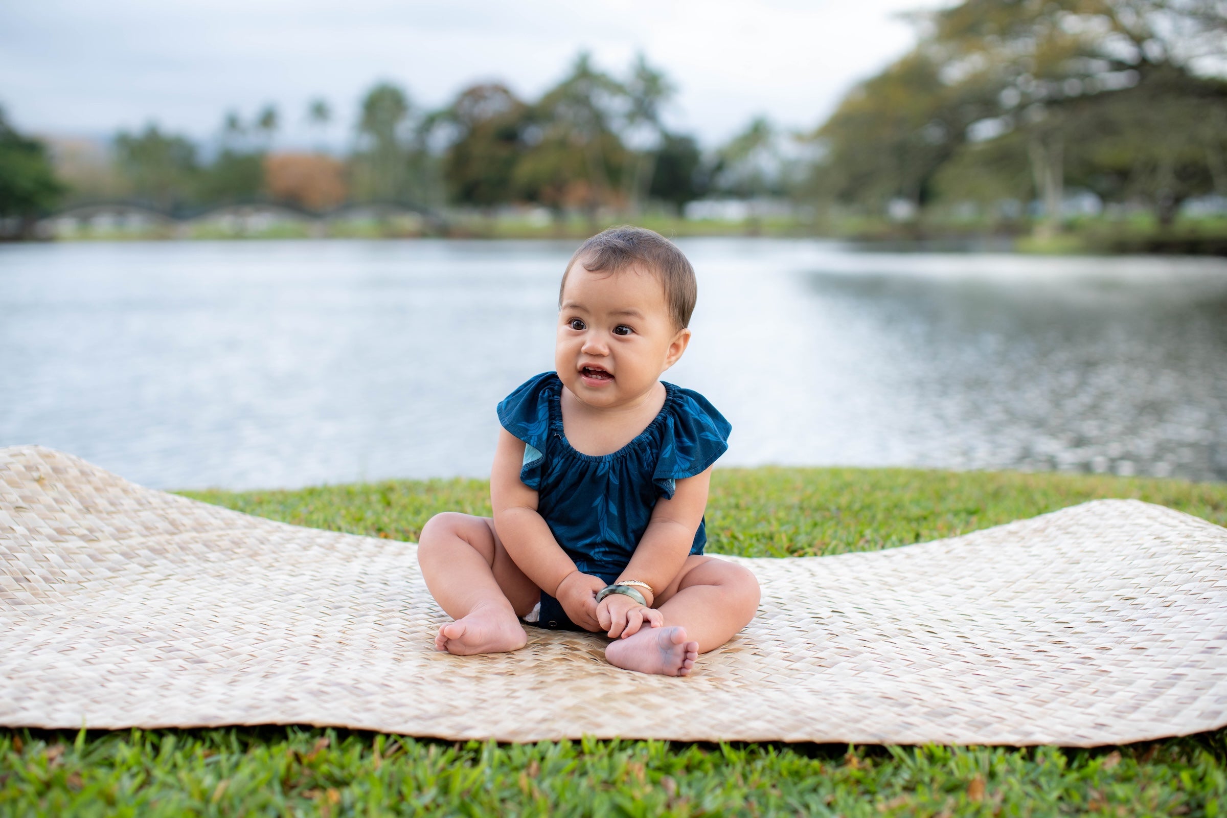 Blue Maile Strands Flutter Romper