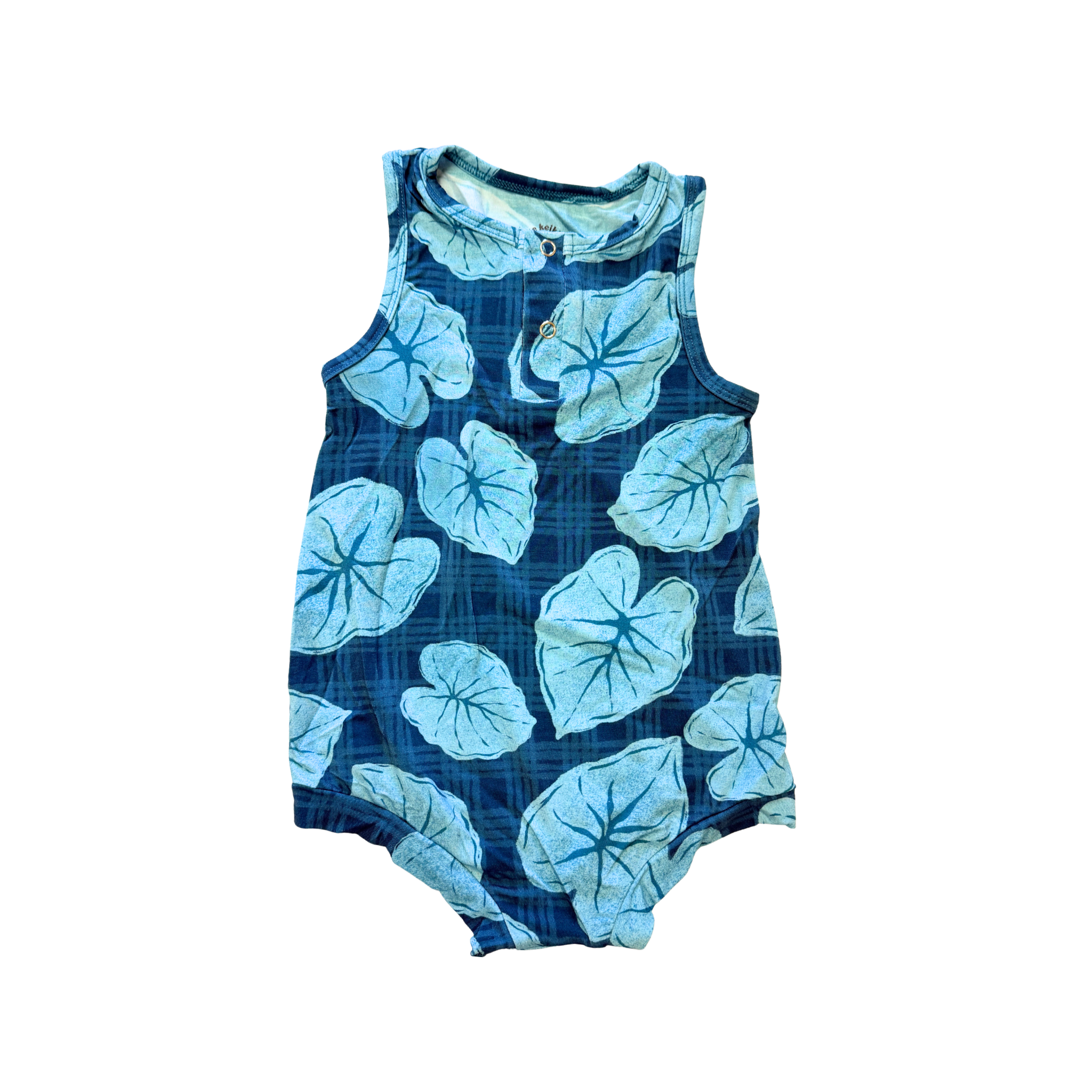 Blue Palaka Kalo Tank Bamboo Tank Romper