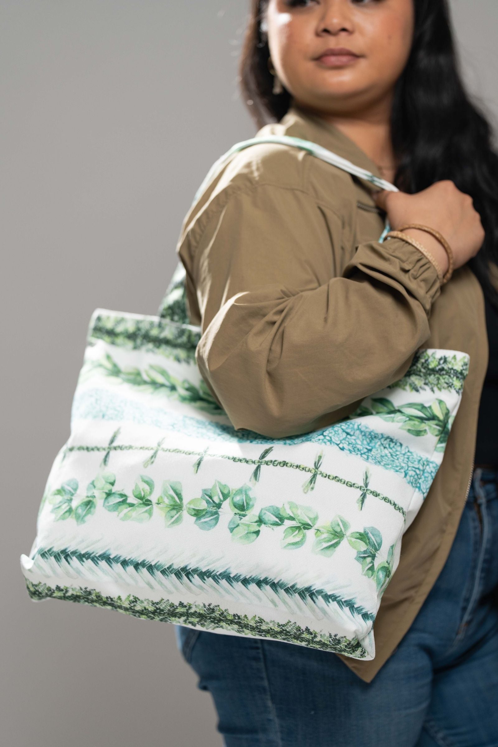 Lei Omaomao Canvas Zipper Tote Bag