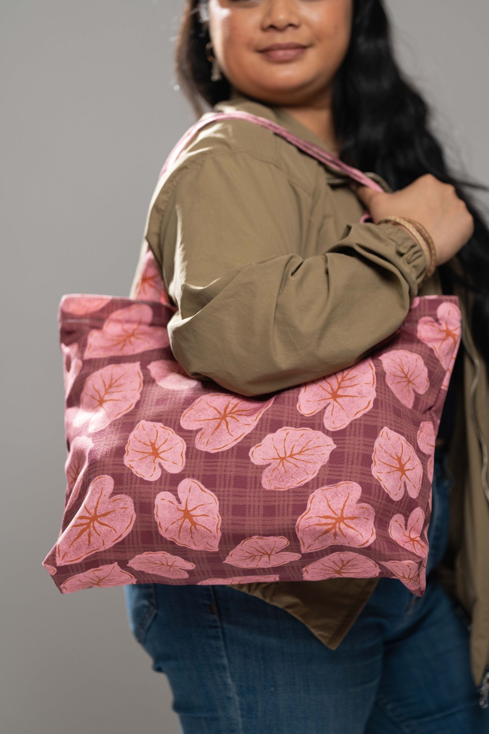 Palaka Kalo Canvas Zipper Tote Bag