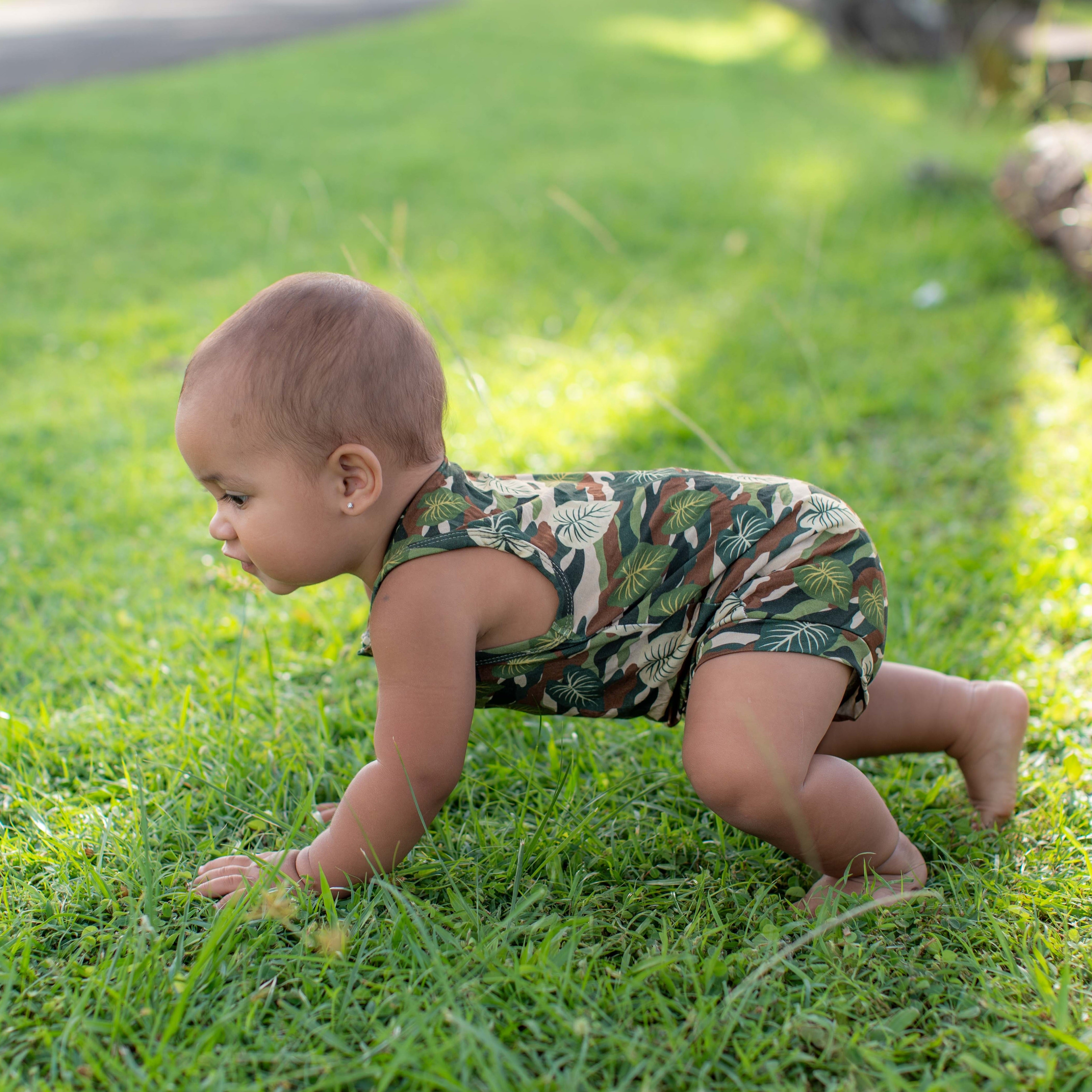 Green Camo Kalo Tank Bamboo Tank Romper