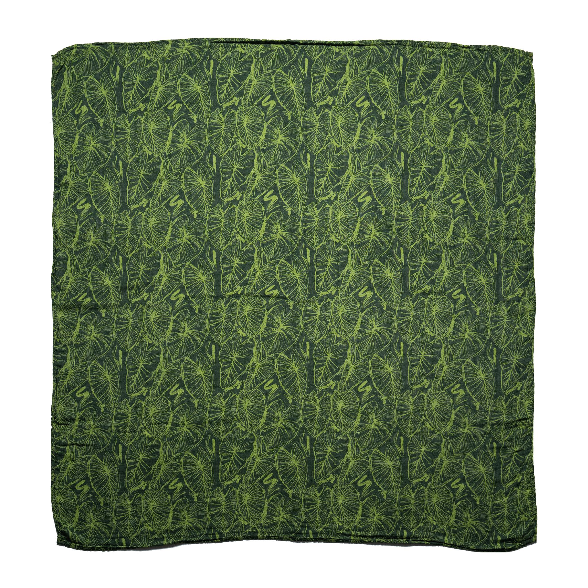 Green Kalo Scribble Kapa Moe - Hawaiian Bamboo Swaddle