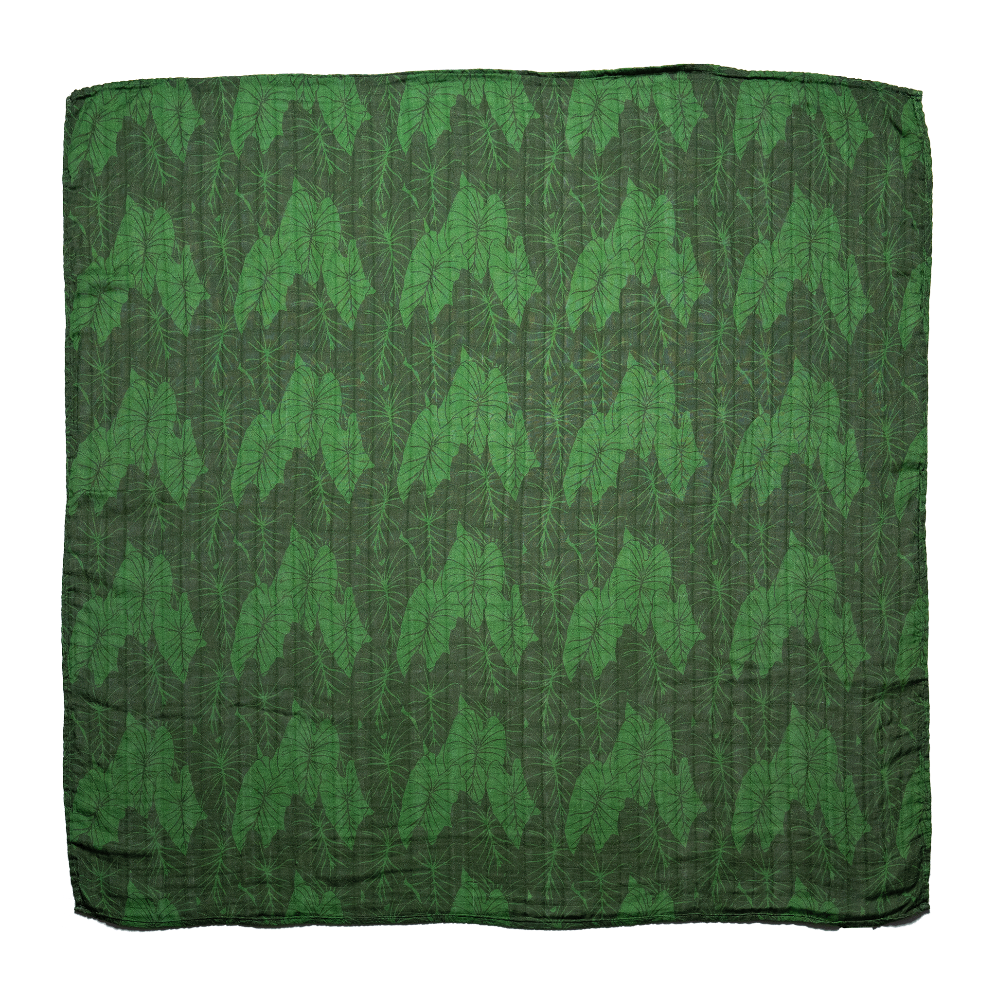 Green Loʻi Kalo Bamboo Muslin Kapa Moe (Swaddle Blanket)