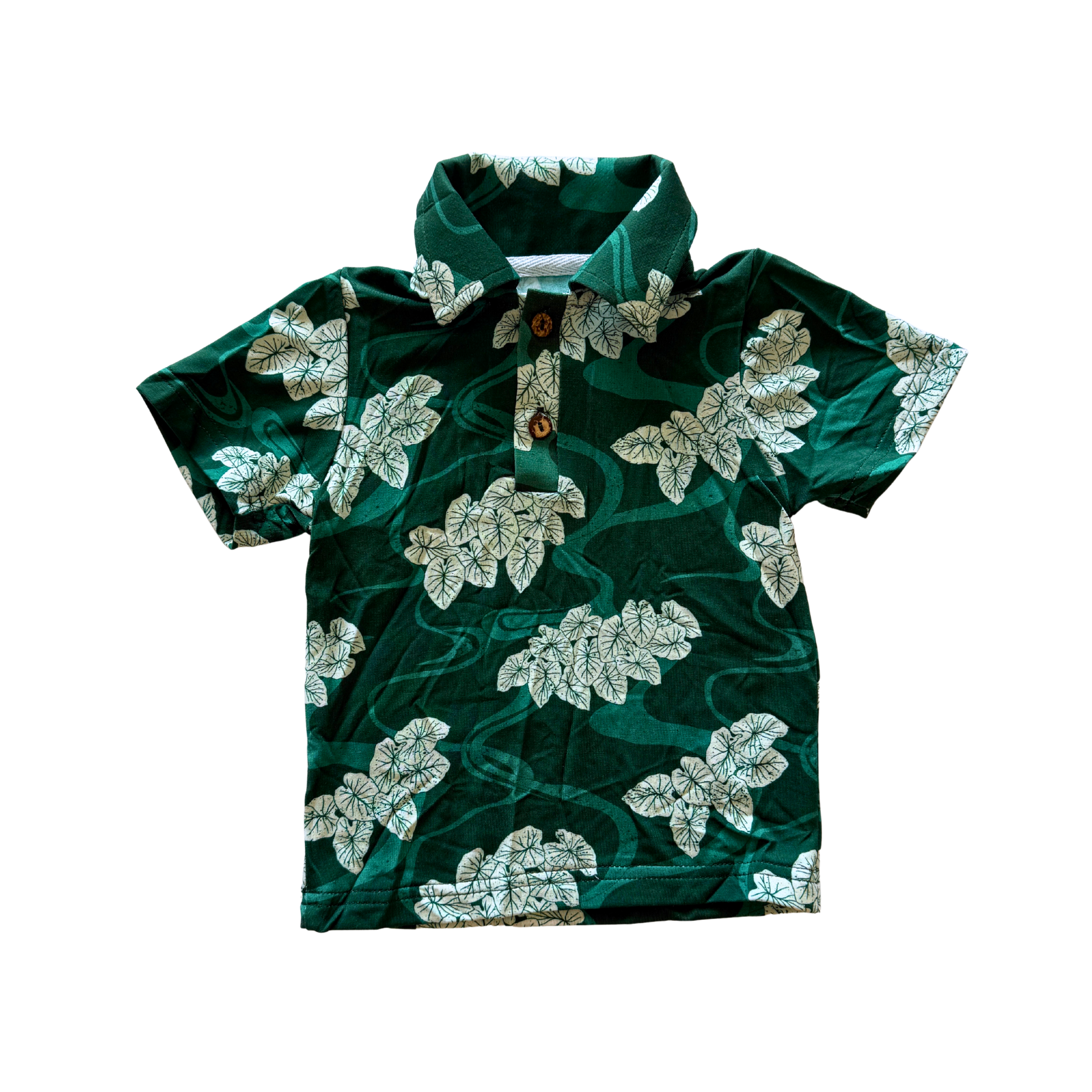 Hawaiian Loʻi Pō Bamboo Kalei Athletic Polo