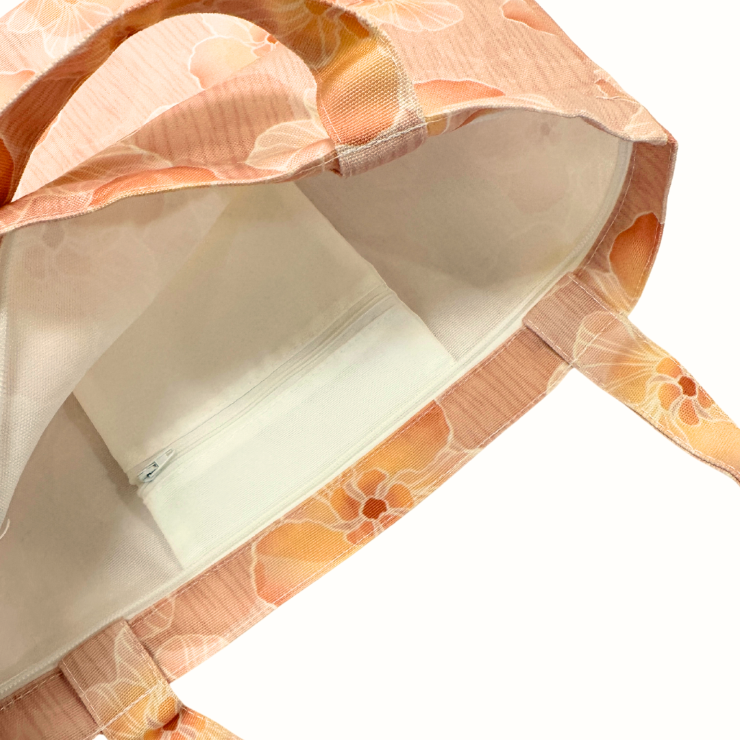 Hazy Hau Canvas Zipper Tote Bag