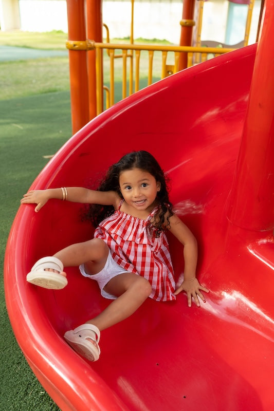 Green Made in Hawaii Palaka Ruffle Tie Top