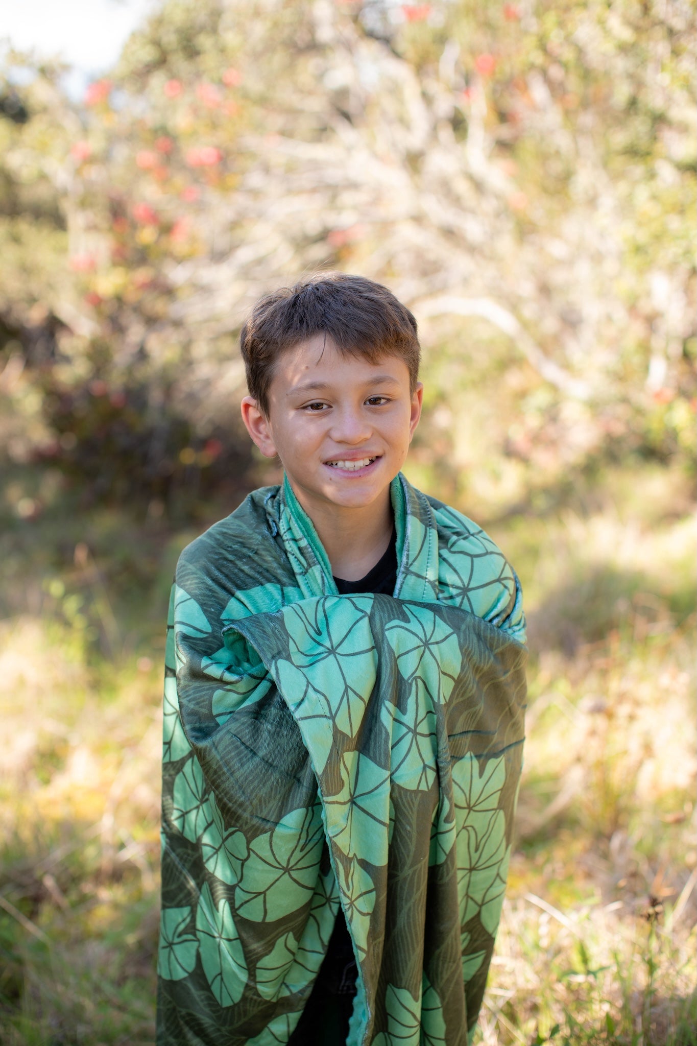 Green Mauka Kalo Minky Blanket