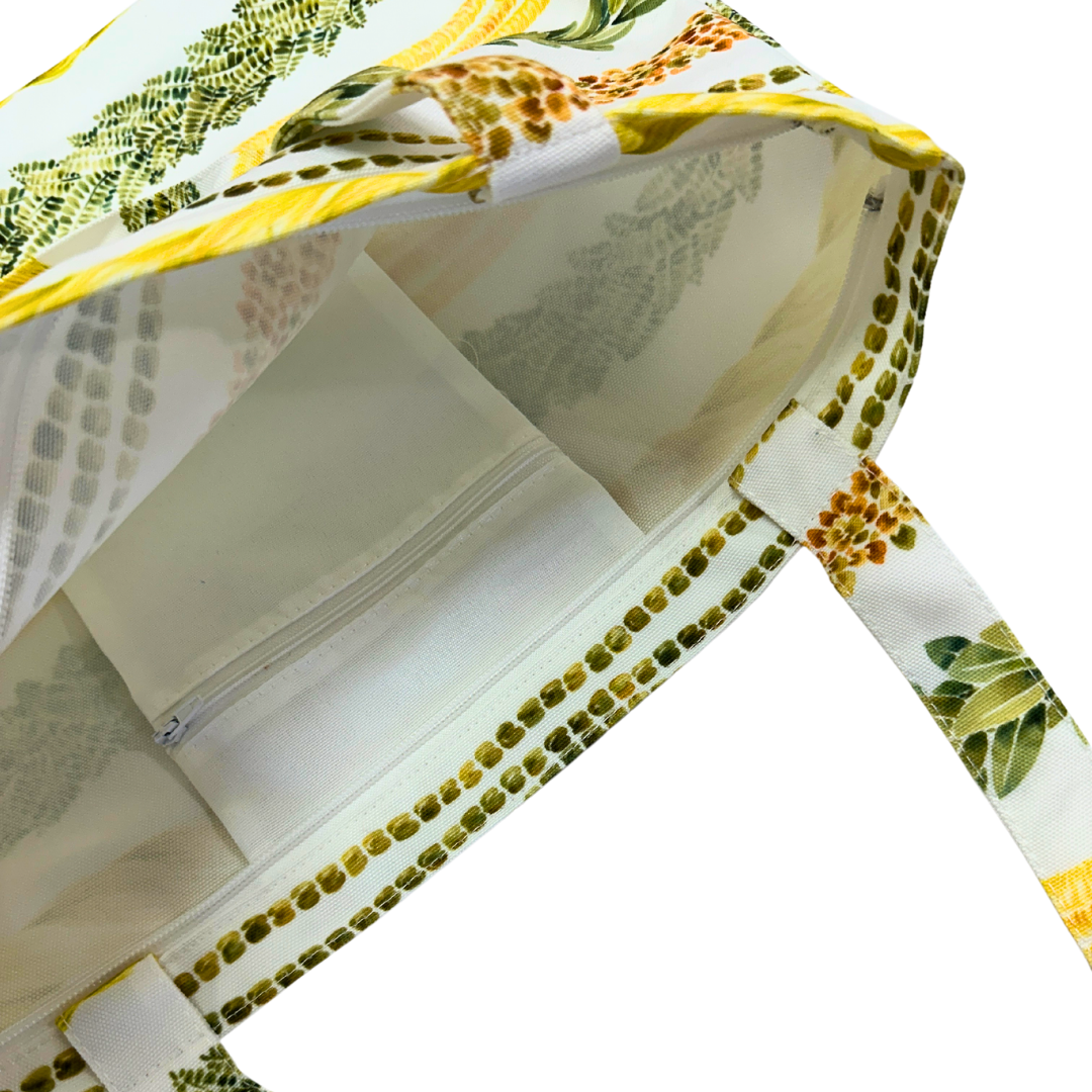 Lei Alaula Kula Canvas Zipper Tote Bag