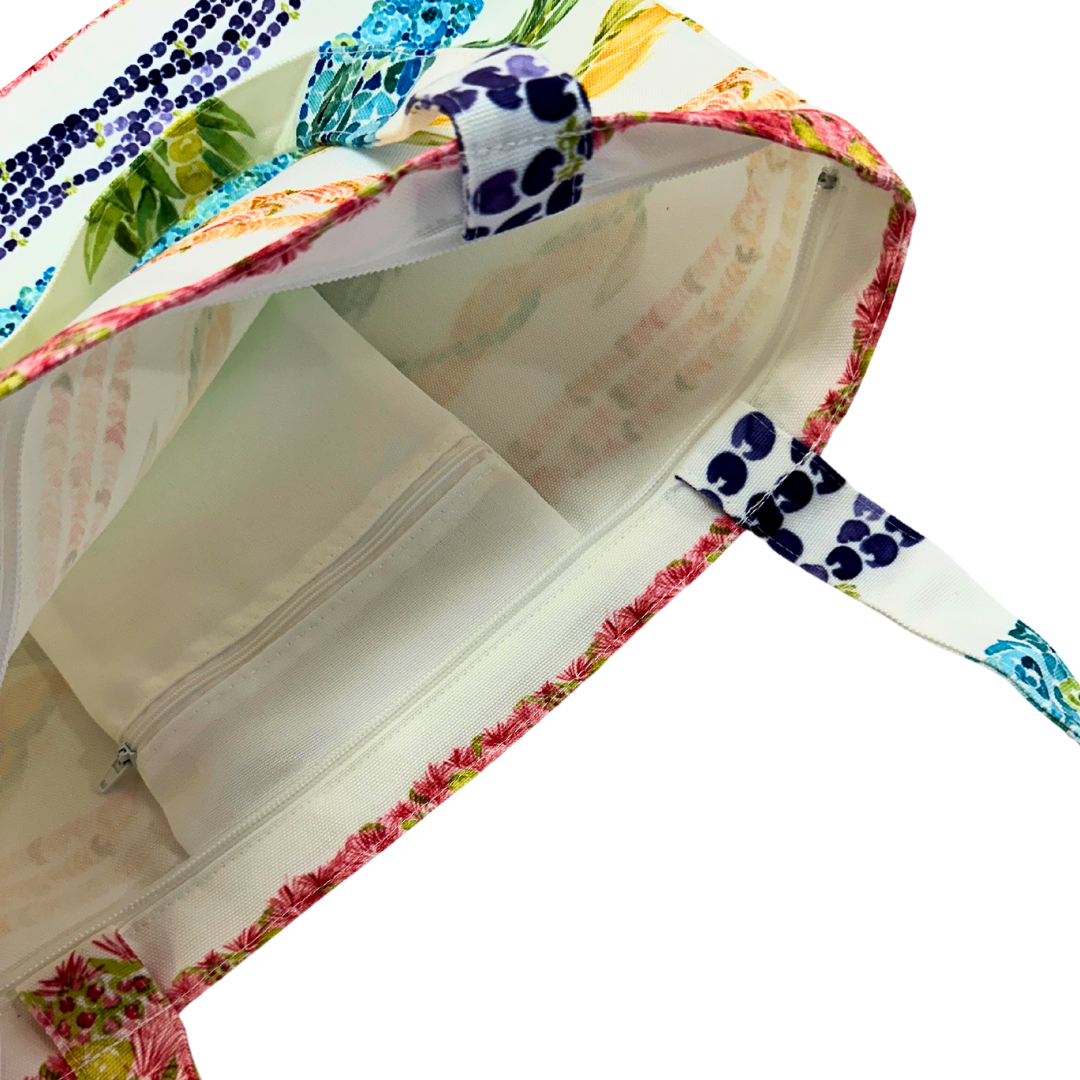 Lei Anuenue Canvas Zipper Tote Bag