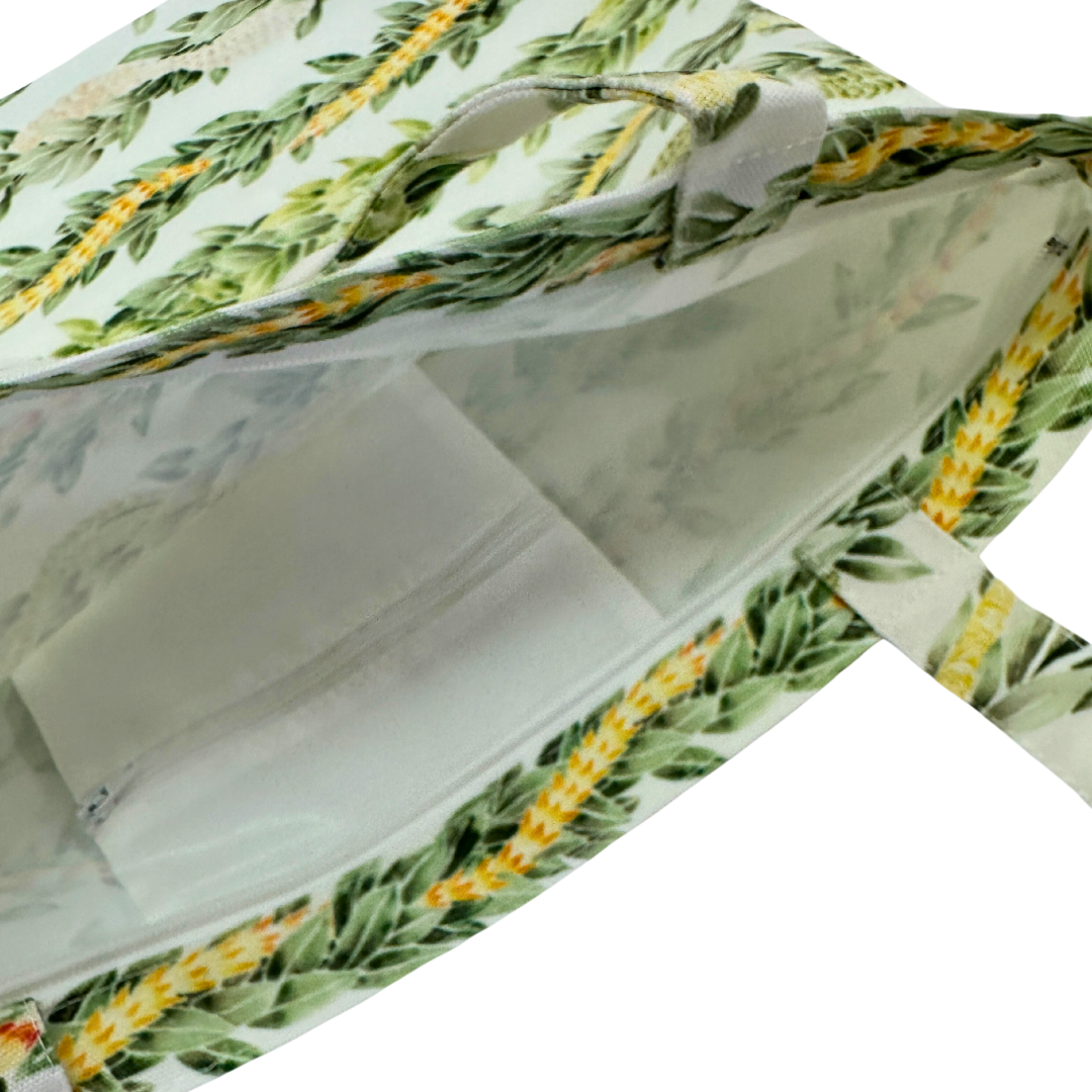 Lei Maile Canvas Zipper Tote Bag