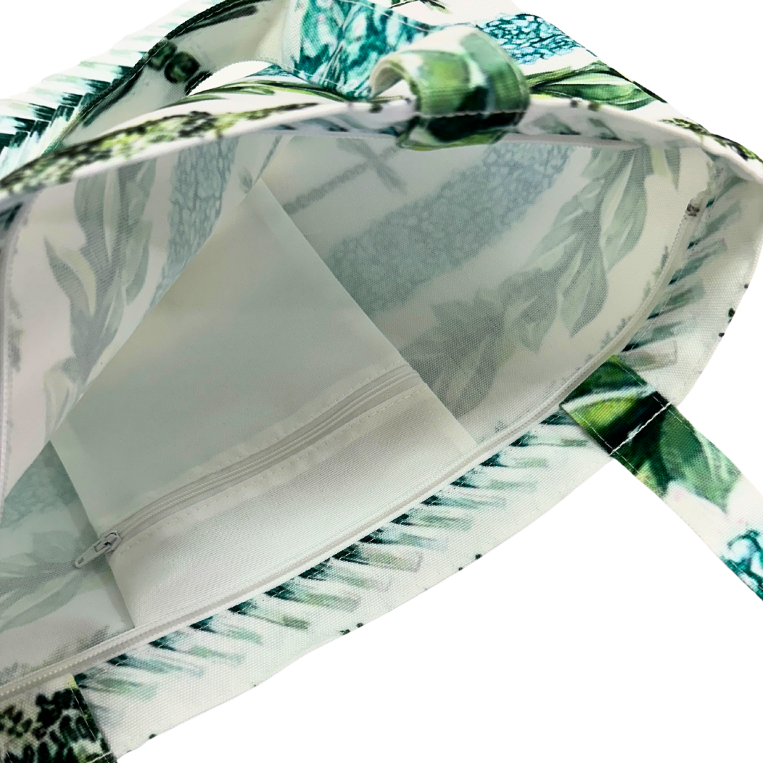 Lei Omaomao Canvas Zipper Tote Bag