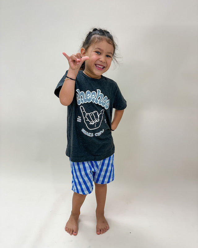 Turquoise Palaka Harem Shorts