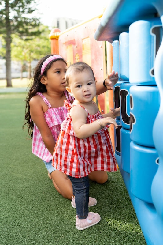 Green Made in Hawaii Palaka Ruffle Tie Top
