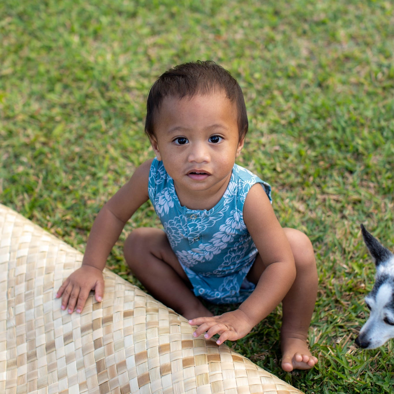 Blue Pakalana Strands Tank Bamboo Tank Romper