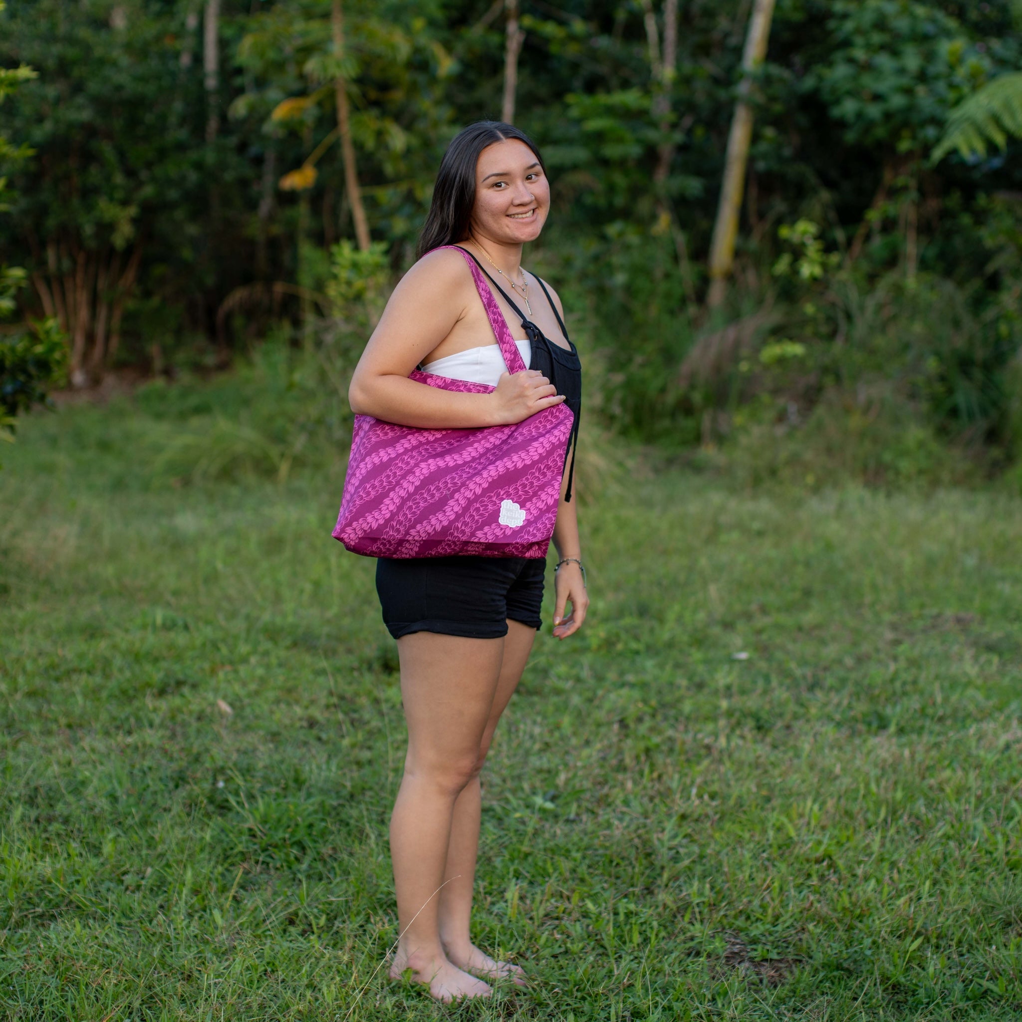 Pink Pakalana Strands Canvas Zipper Tote Bag