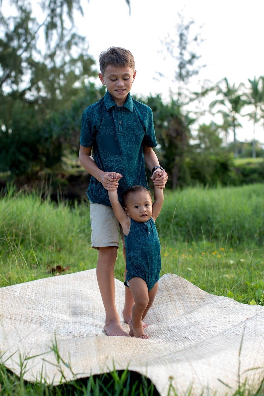 Blue Pua Kukui Tank Bamboo Tank Romper