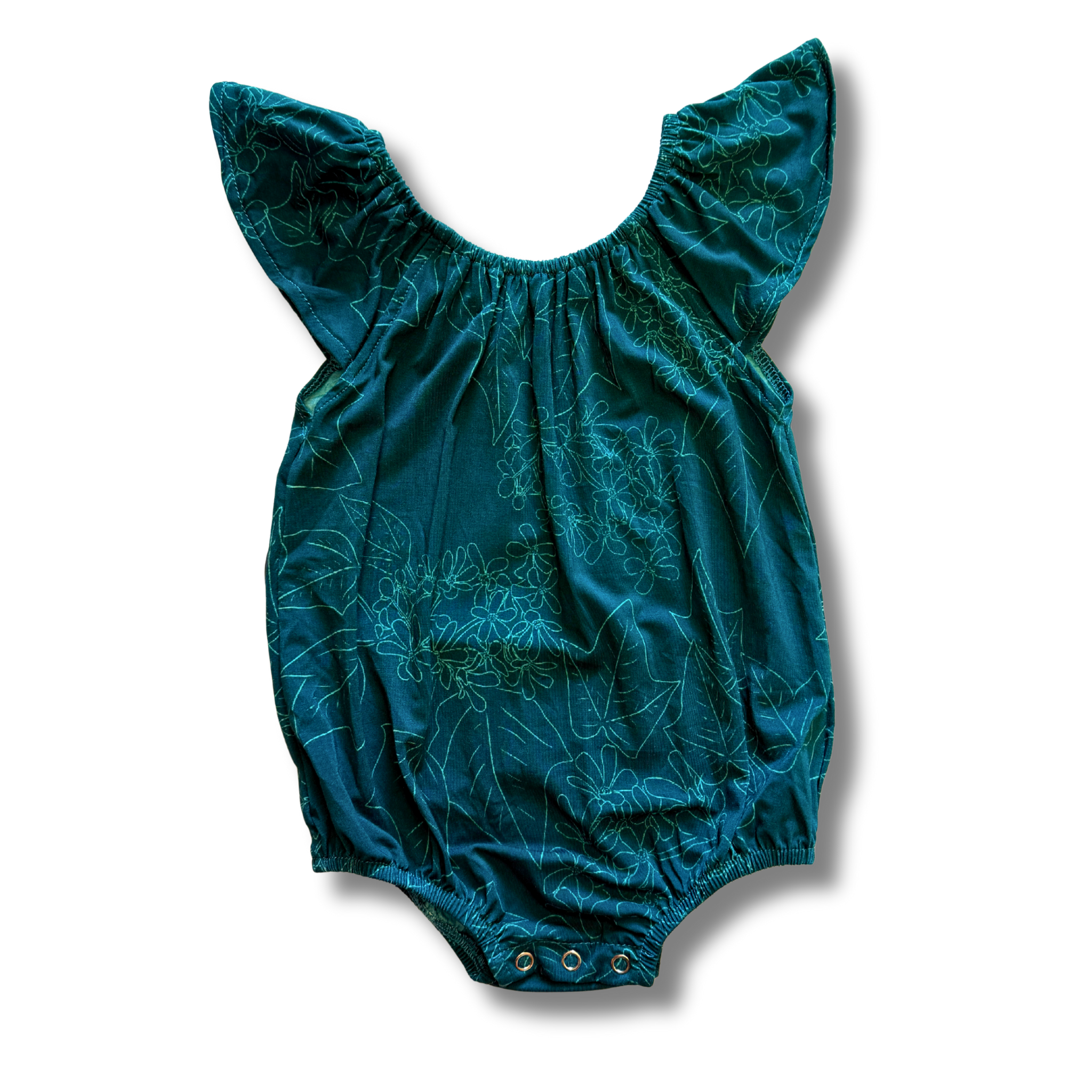 Blue Pua Kukui Flutter Romper