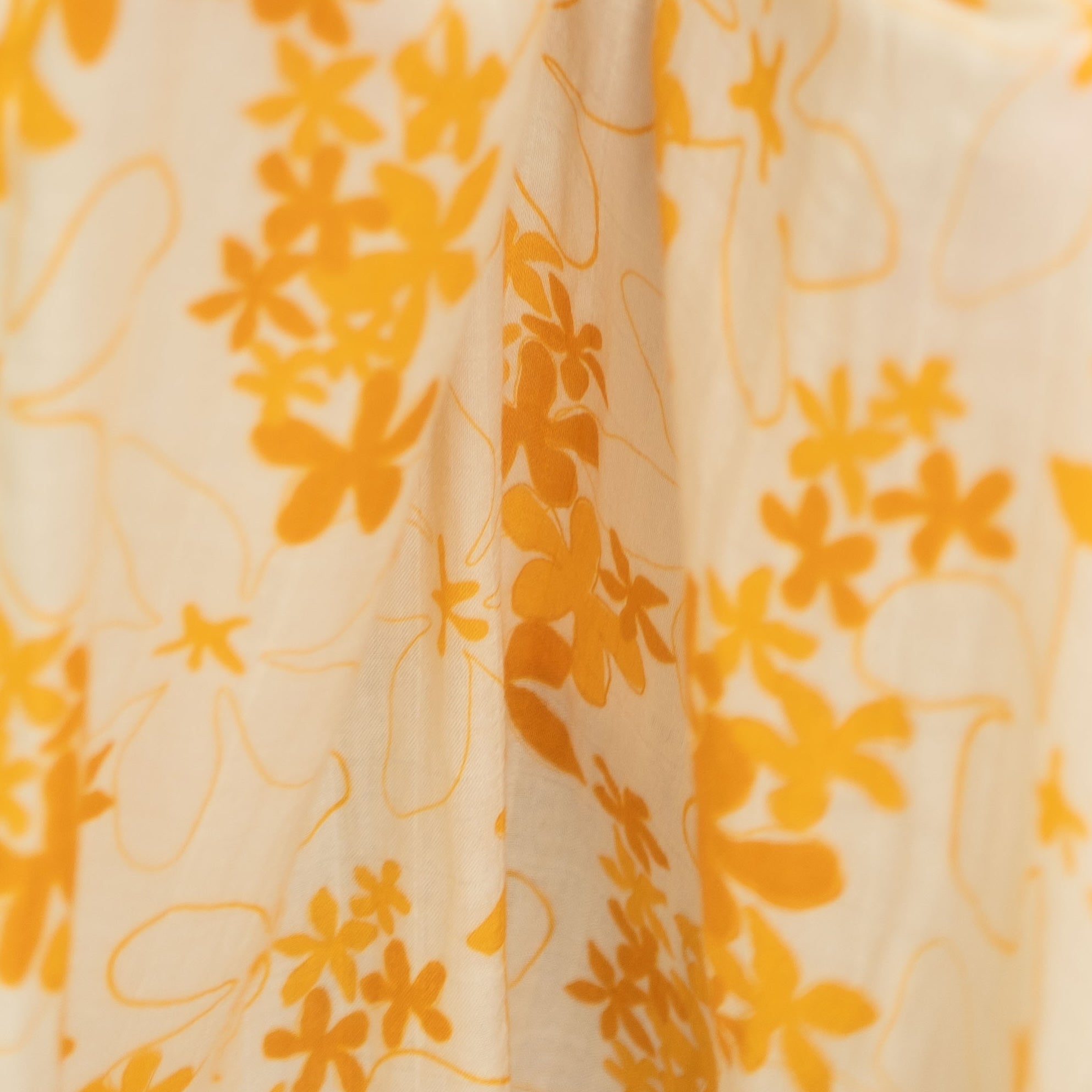 Yellow Pua Melia (Plumeria) Bamboo Muslin Kapa Moe (Swaddle Blanket)