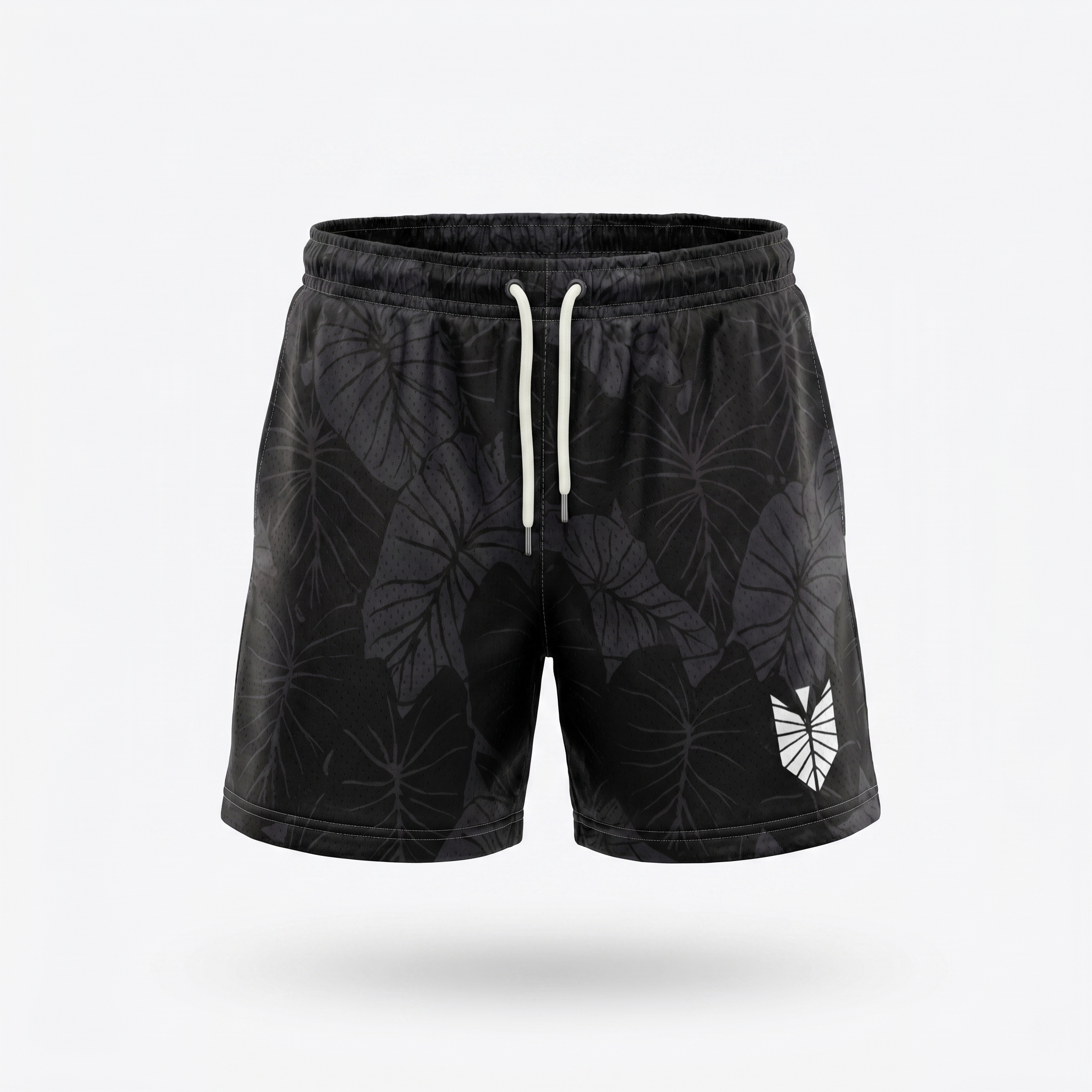 Black Loʻi Kalo Unisex Mesh Shorts