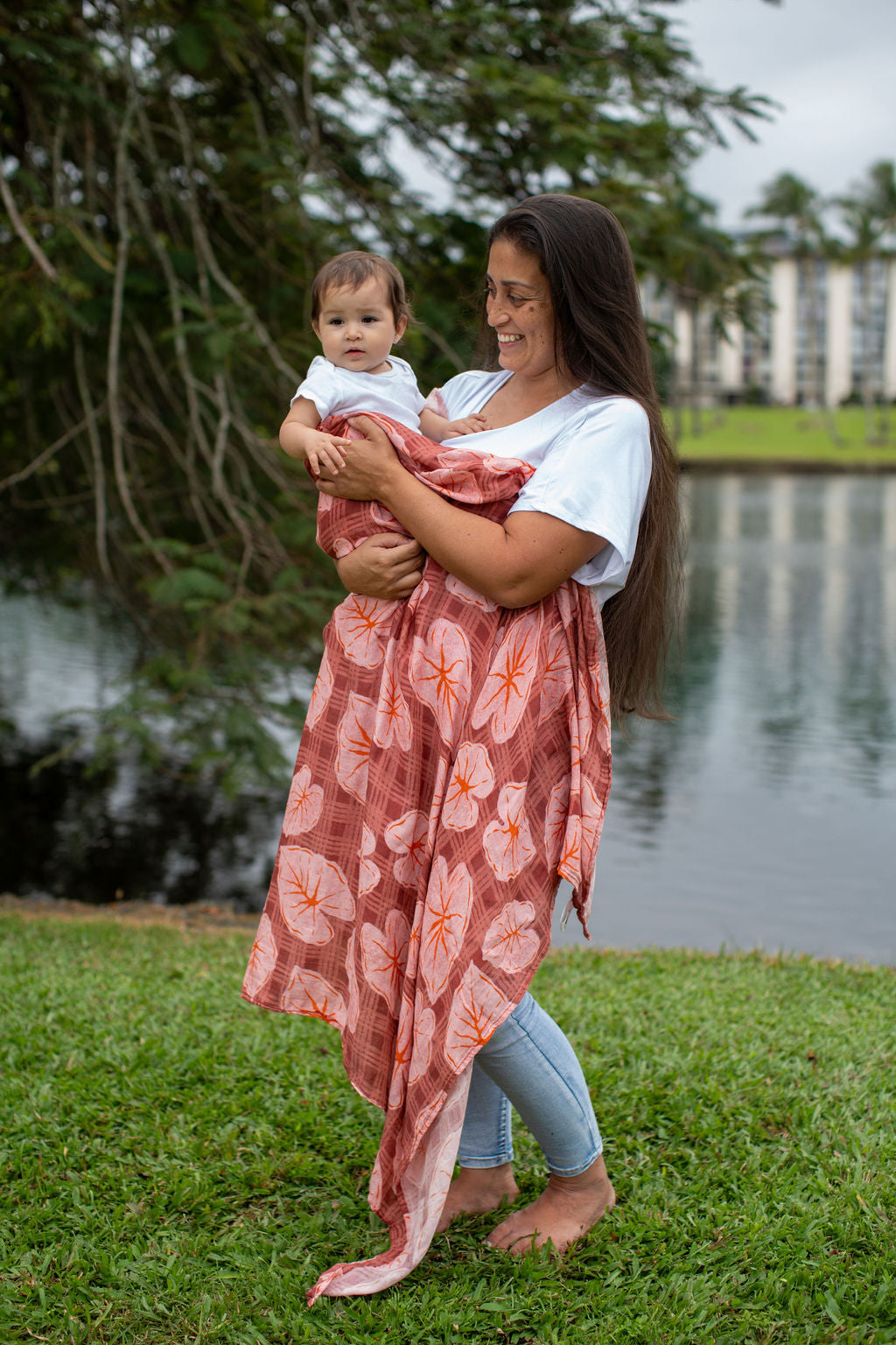 Pink Palaka Kalo Bamboo Muslin Pareo