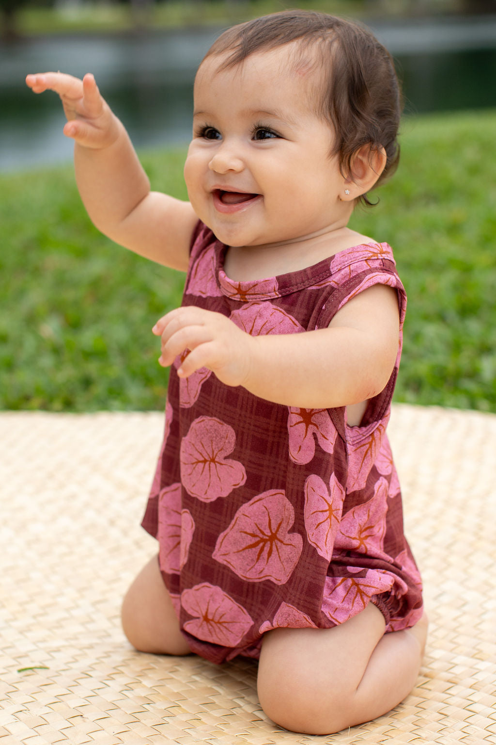 Pink Palaka Kalo Bamboo Bubble Bodysuit