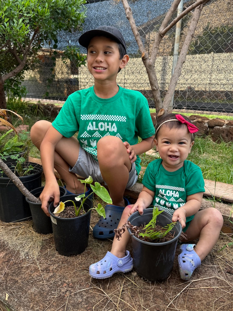 Aloha Aina Green Keiki Tees