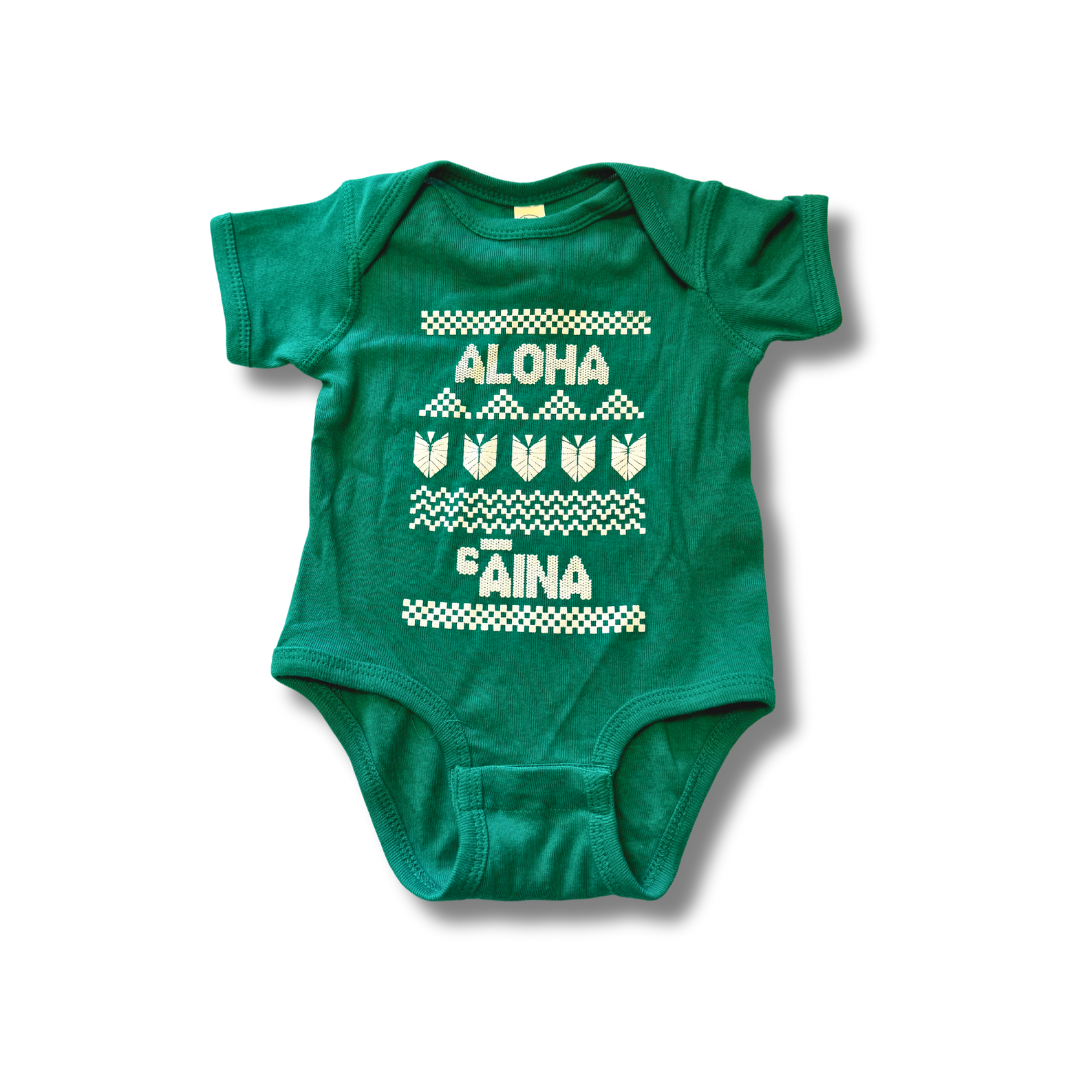 Aloha Aina Green Onesies