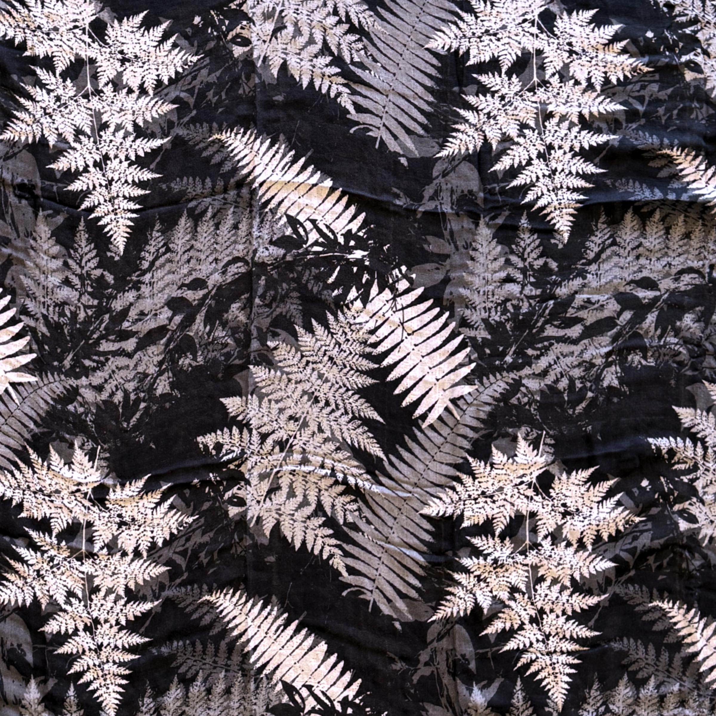 Black Hawaiian Ferns Kapa Moe - Hawaiian Bamboo Swaddle