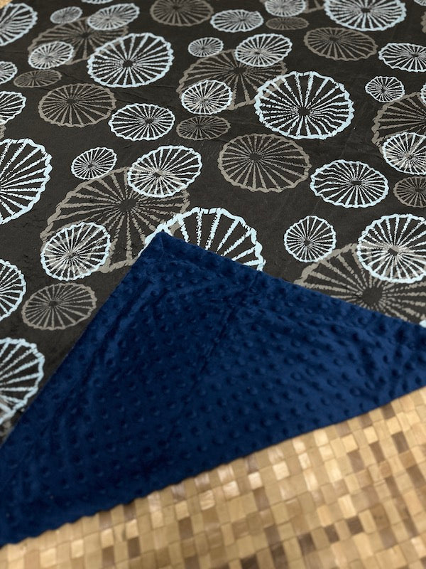 Black Opihi Minky Blanket