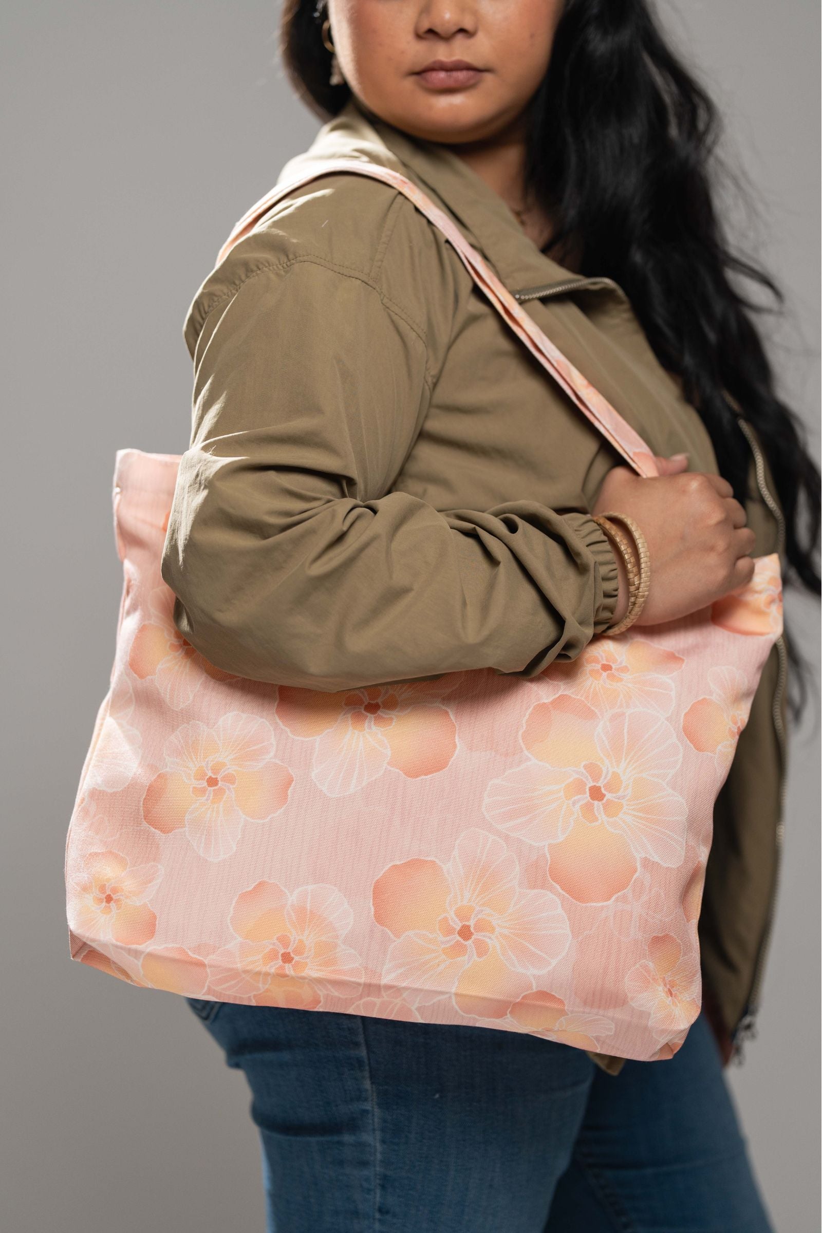 Hazy Hau Canvas Zipper Tote Bag