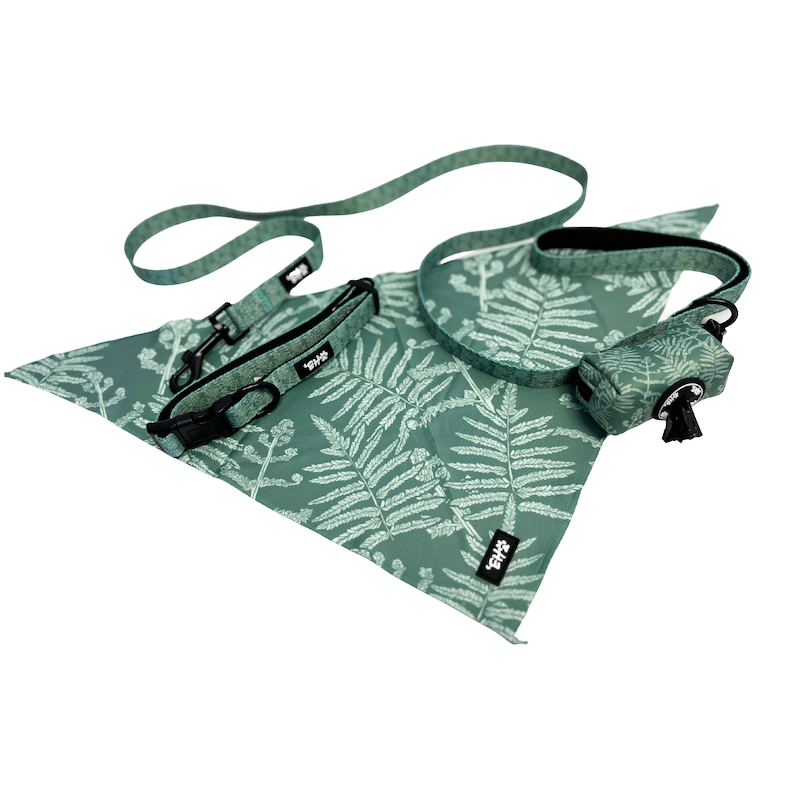 Eha Pets: Green Neke Fern Dog Leash