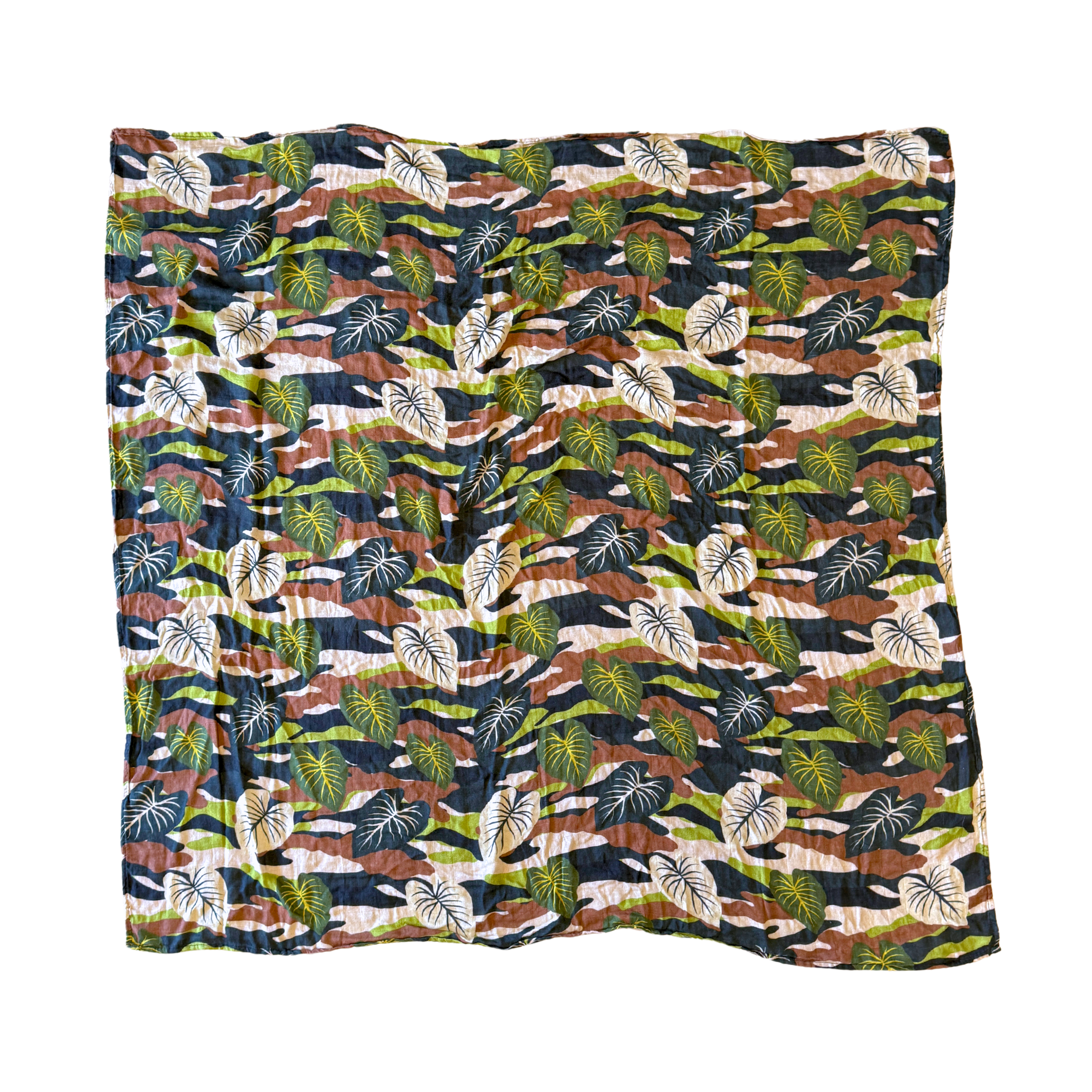 Green Camo Kalo Kapa Moe - Hawaiian Bamboo Swaddle