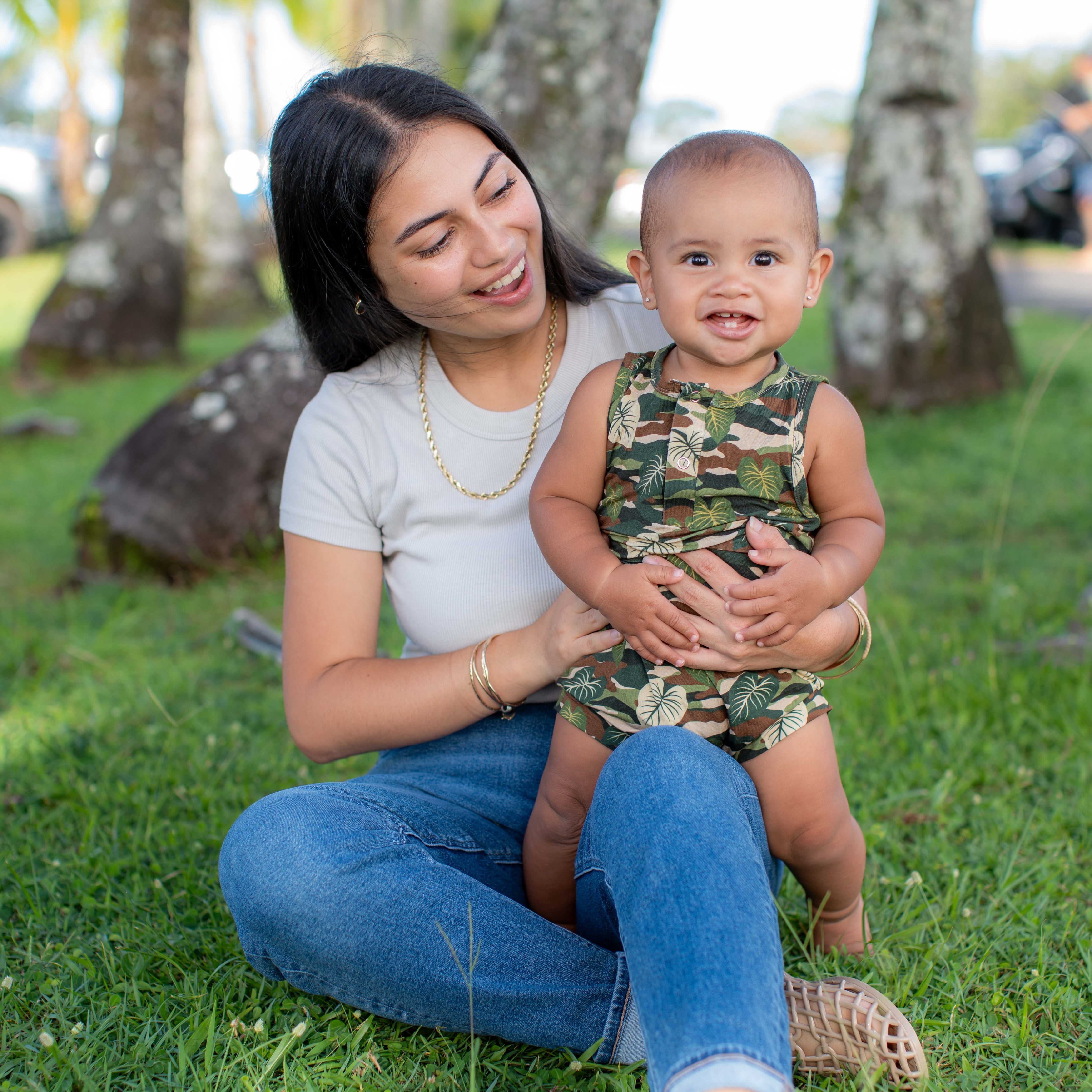Green Camo Kalo Tank Bamboo Tank Romper