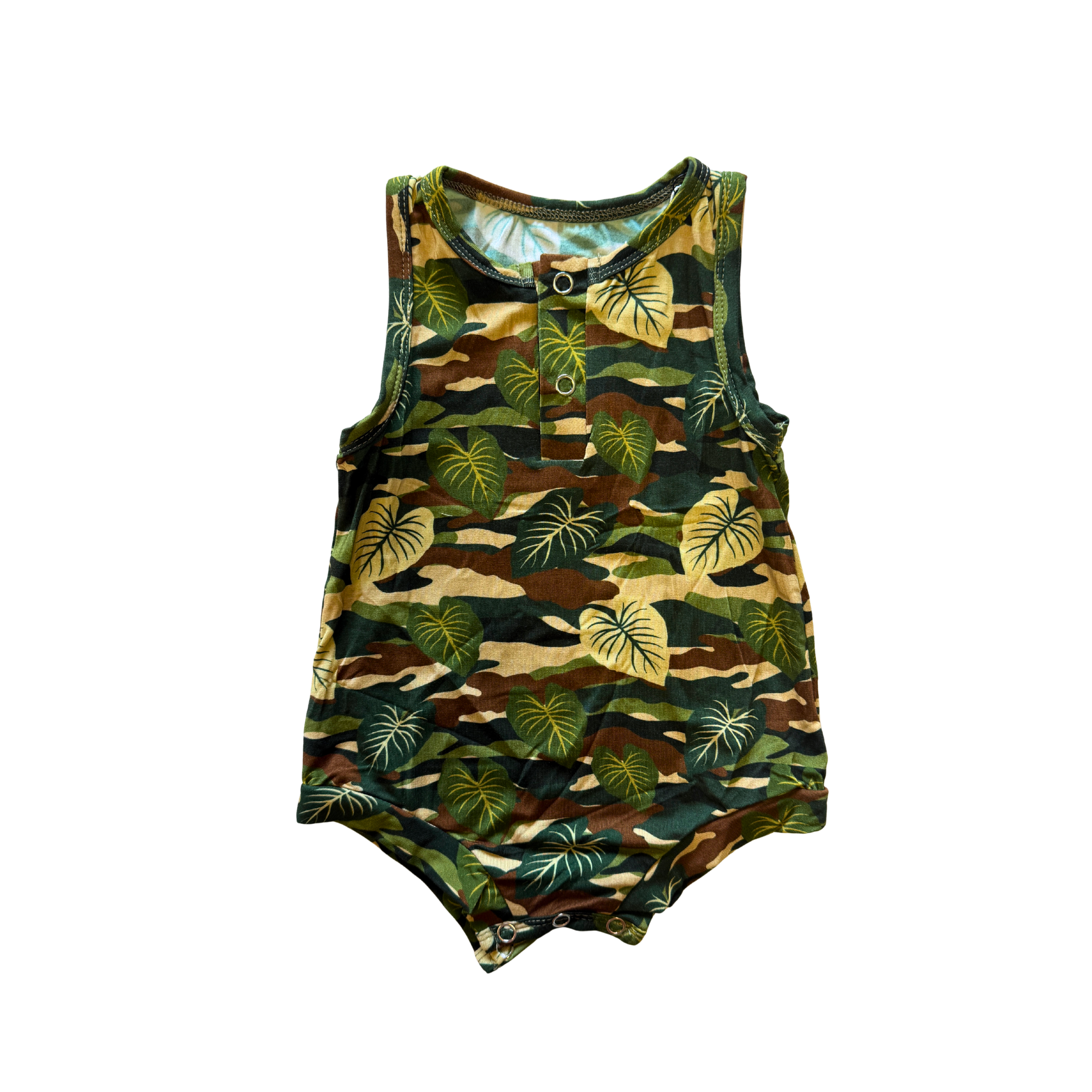 Green Camo Kalo Tank Bamboo Tank Romper