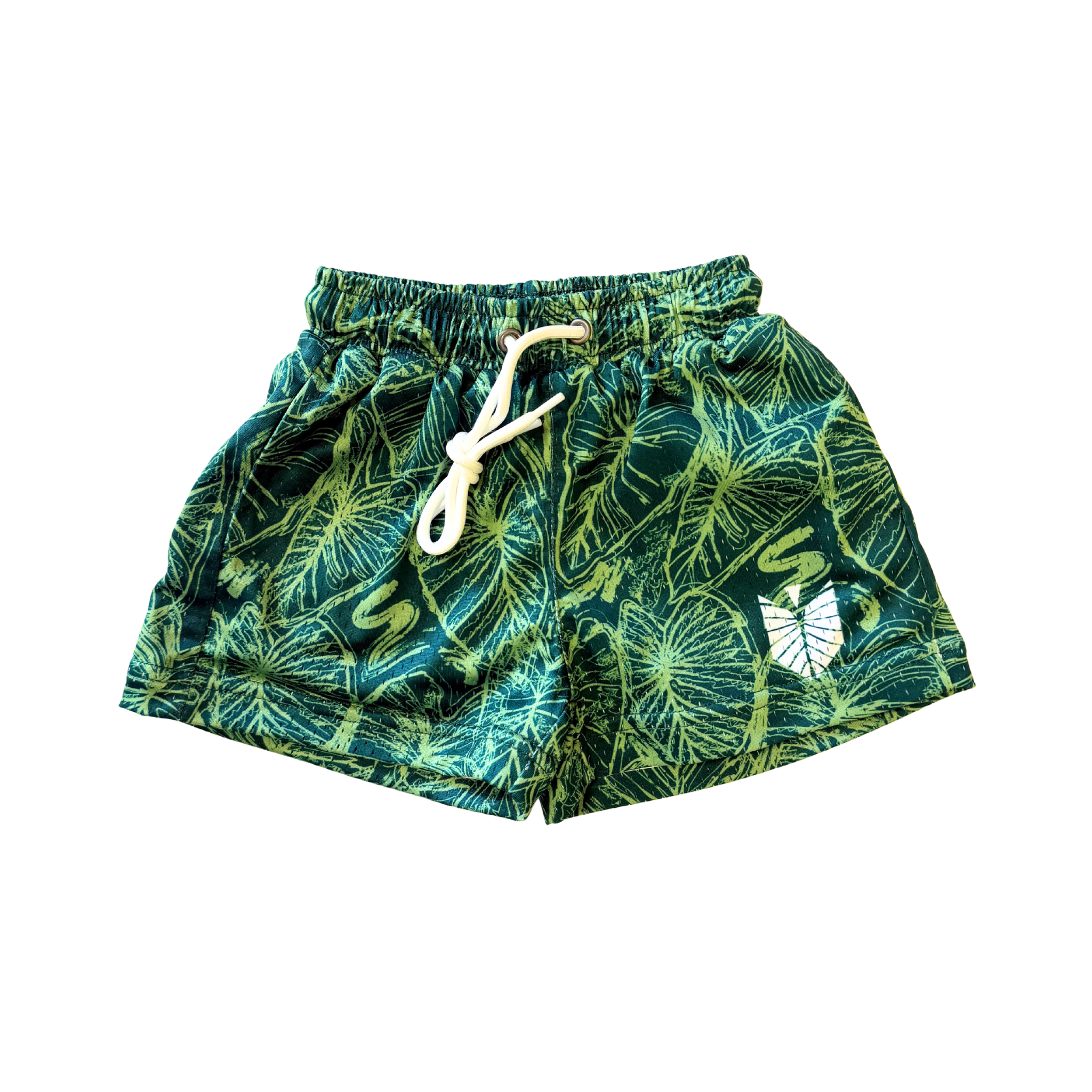 Green Kalo Scribble Youth Mesh Shorts