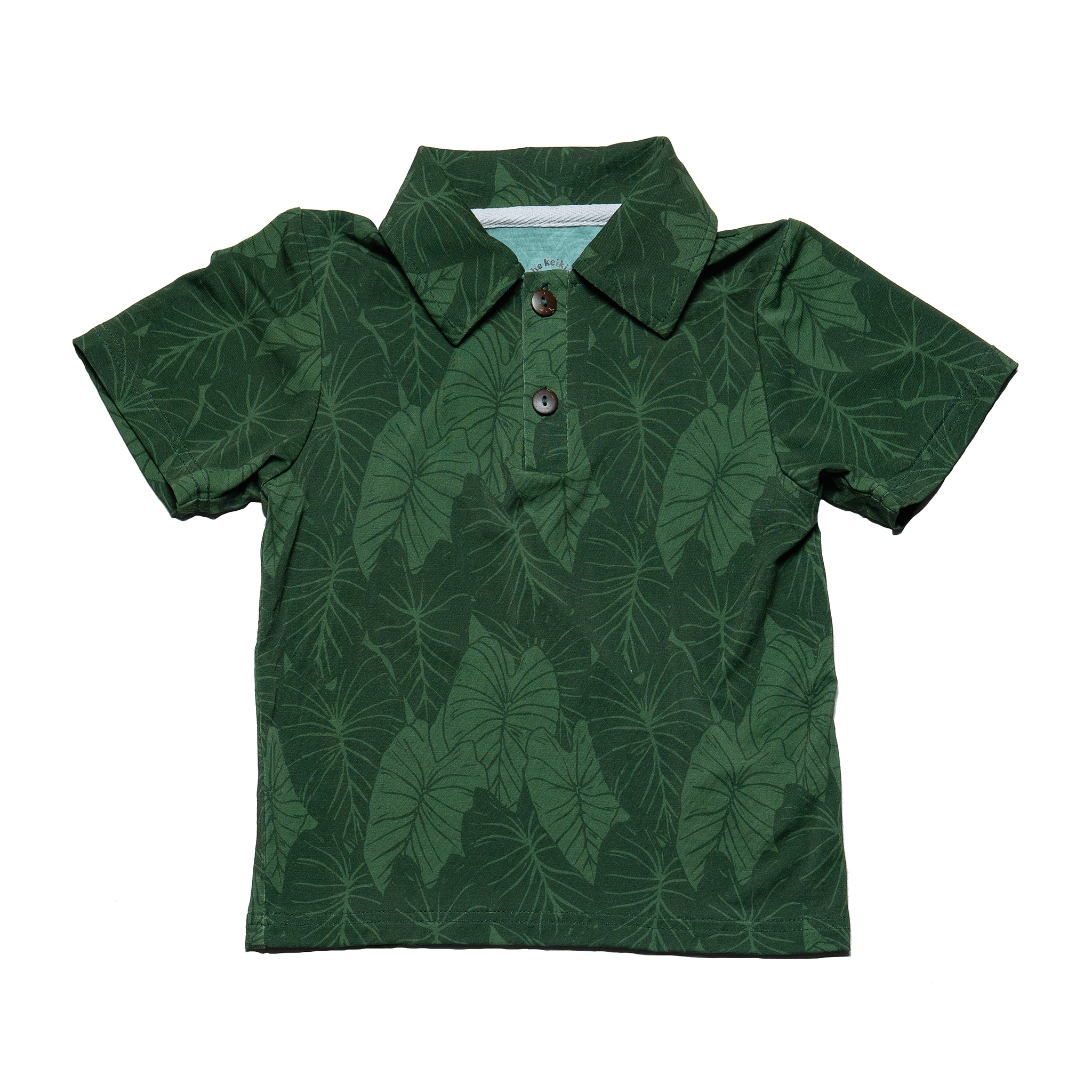 Green Loʻi Kalo Bamboo Kalei Athletic Polo
