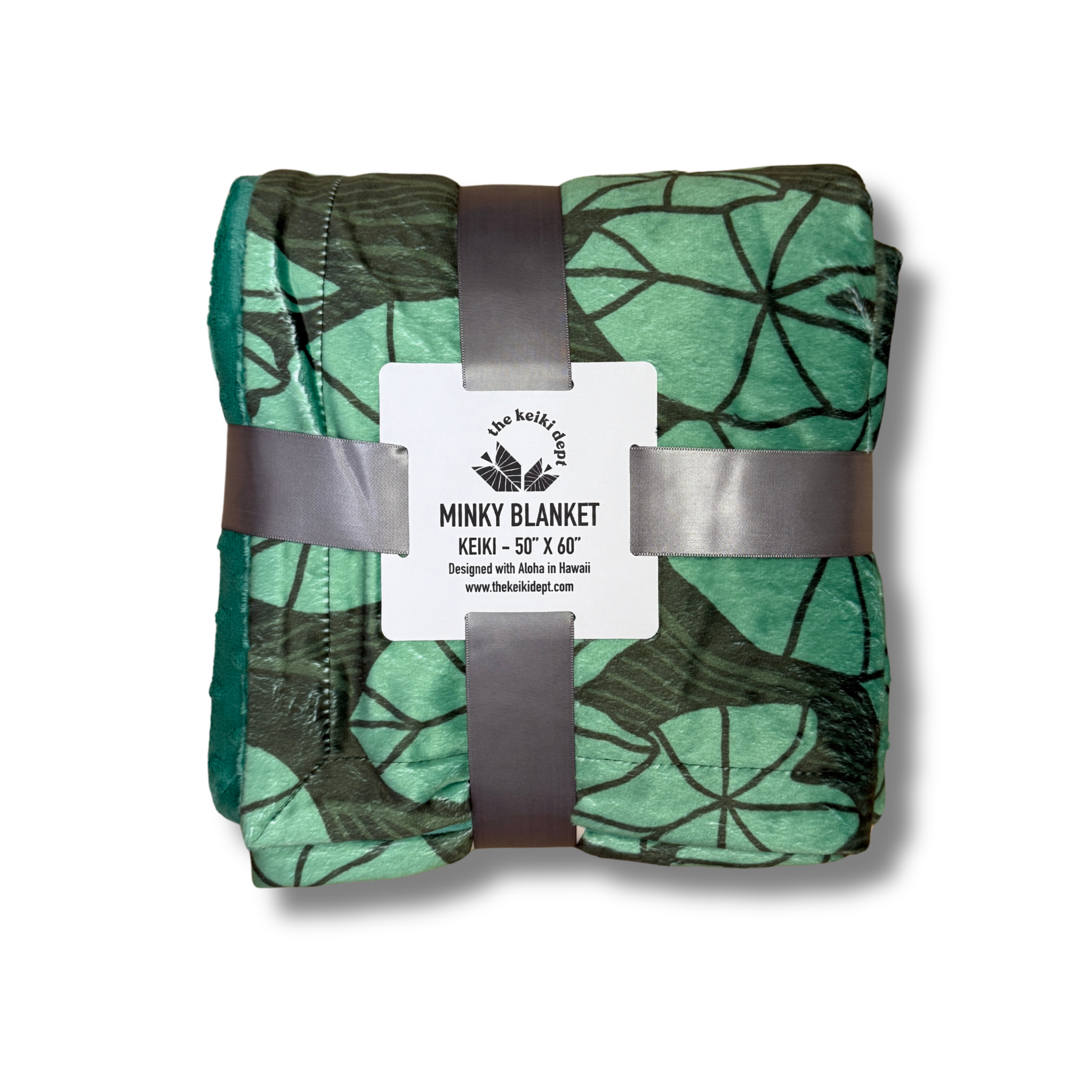 Green Mauka Kalo Minky Blanket