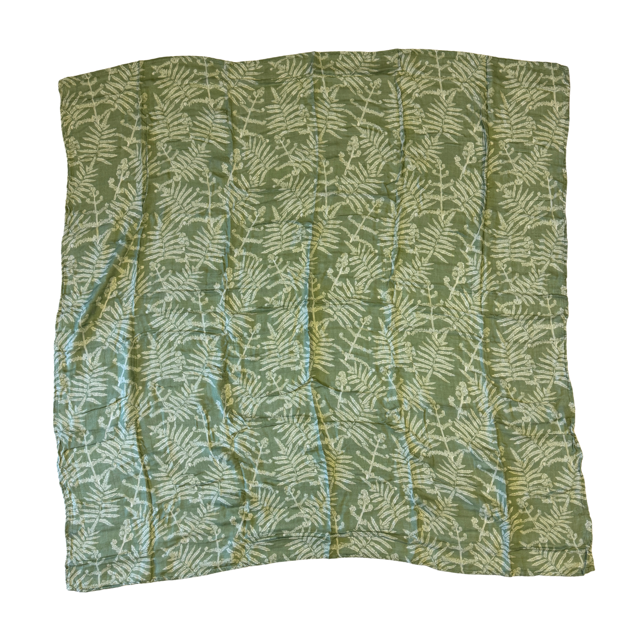 Green Neke Fern Bamboo Muslin Kapa Moe (Swaddle Blanket)