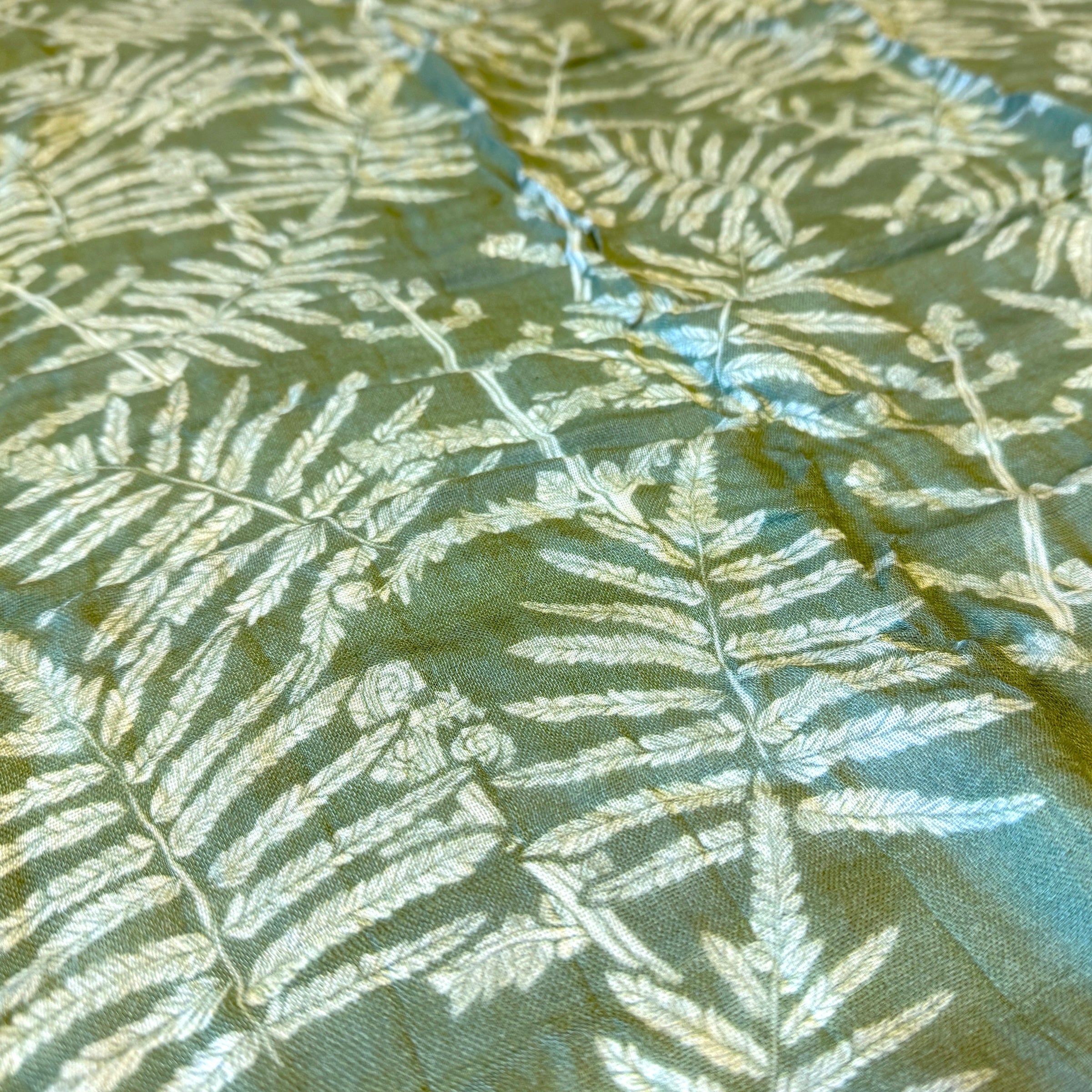 Green Neke Fern Kapa Moe - Hawaiian Bamboo Swaddle Blanket