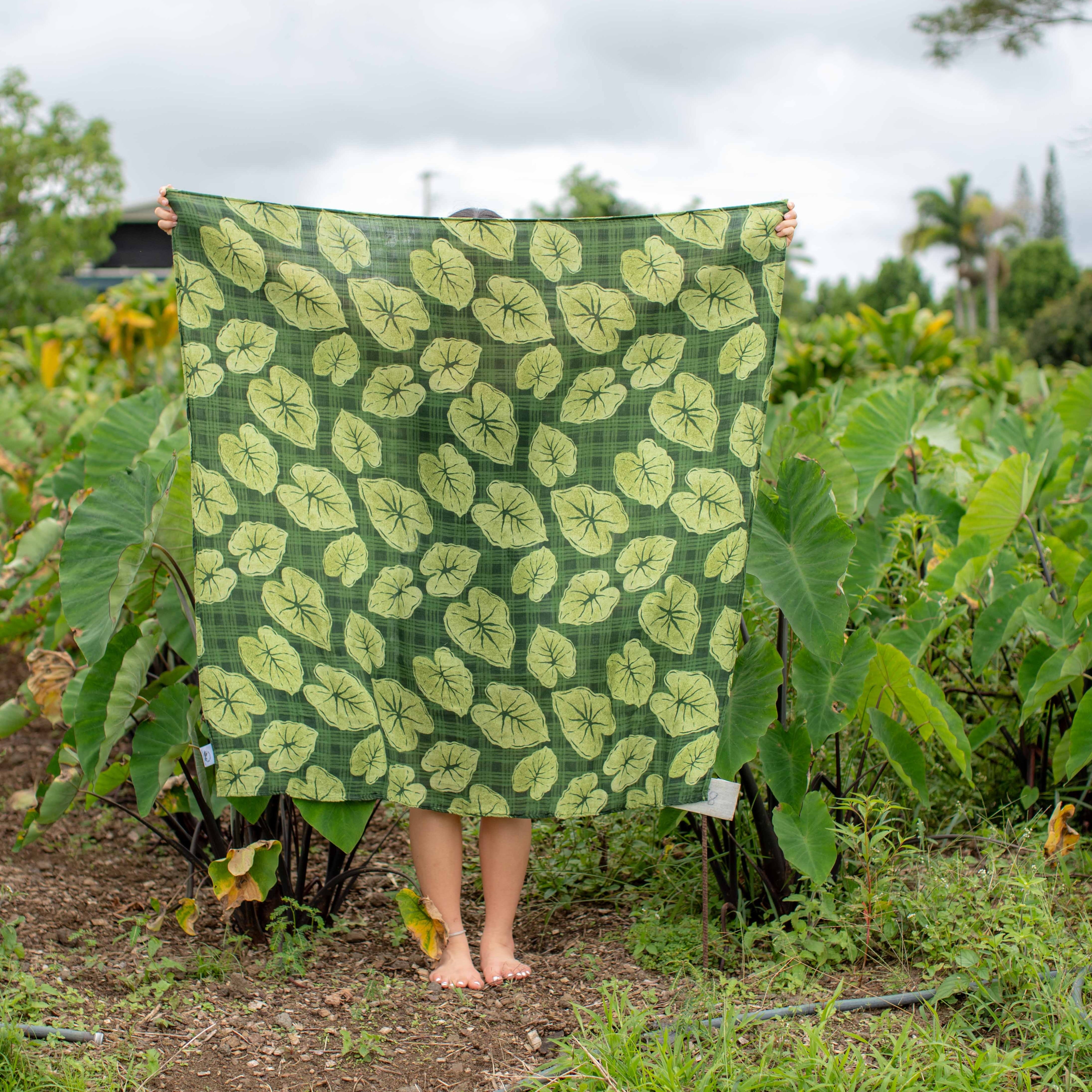 Green Palaka Kalo Kapa Moe - Hawaiian Bamboo Swaddle