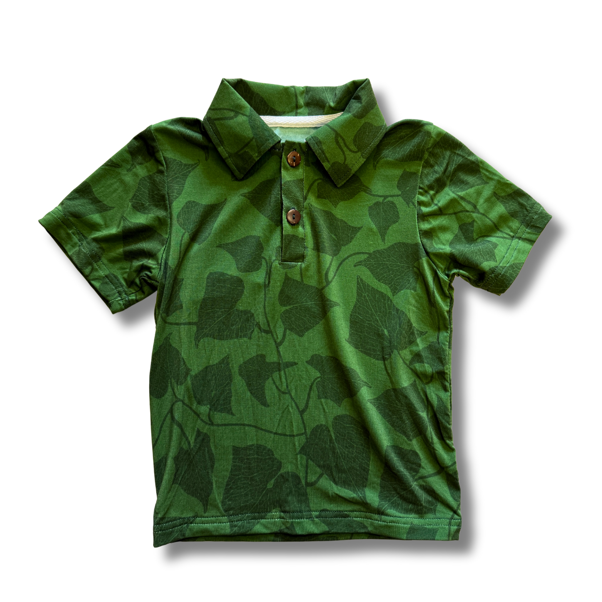 Green Peʻahi Fern Bamboo Kalei Athletic Polo