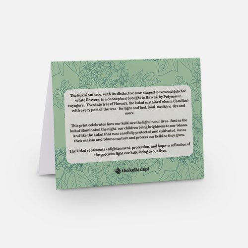 Light Green Pua Kukui Notecard
