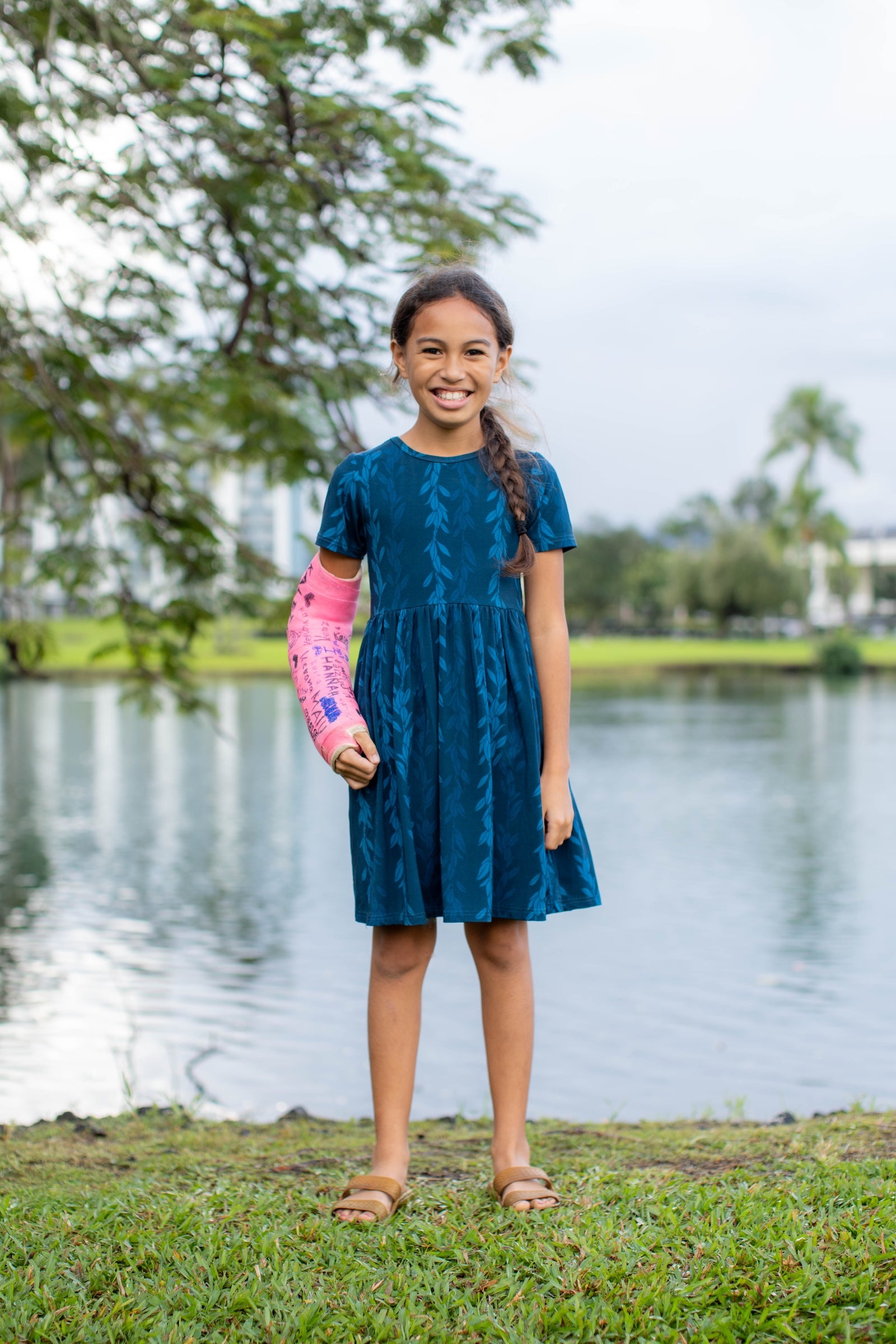 Blue Maile Strands Bamboo Kaliko Dress
