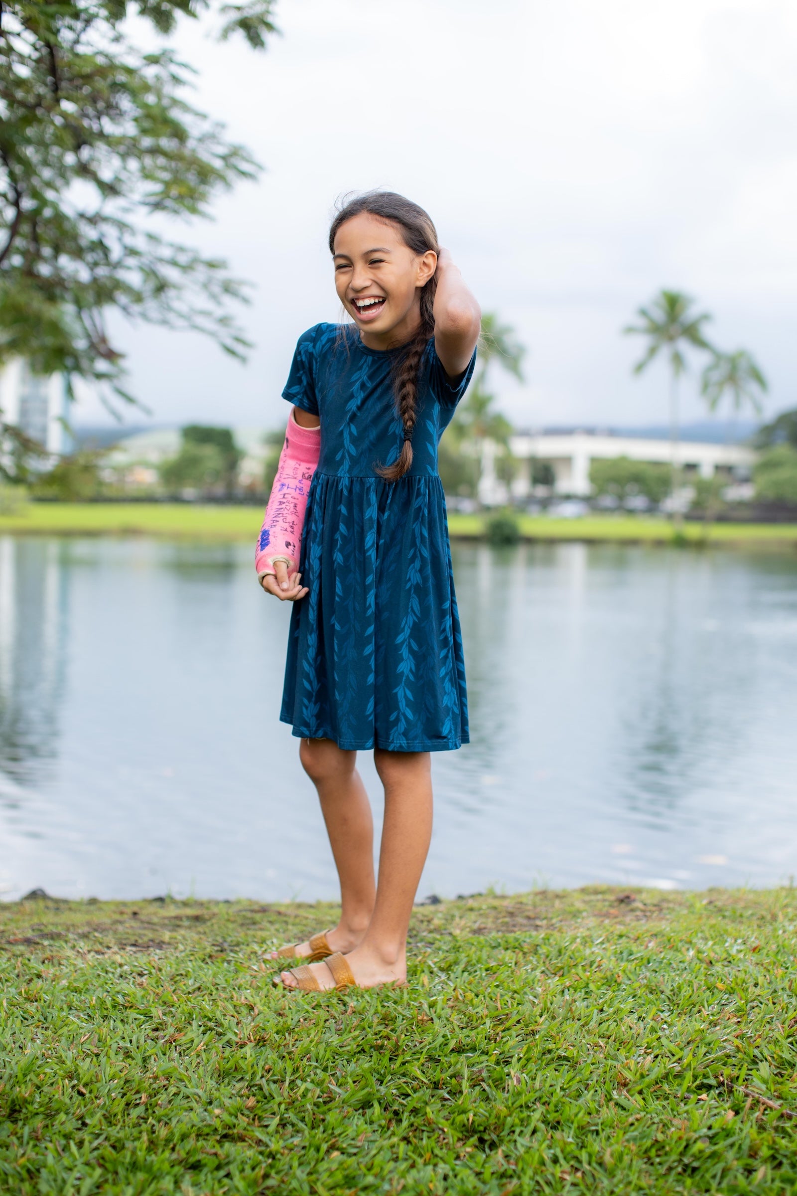 Blue Maile Strands Bamboo Kaliko Dress