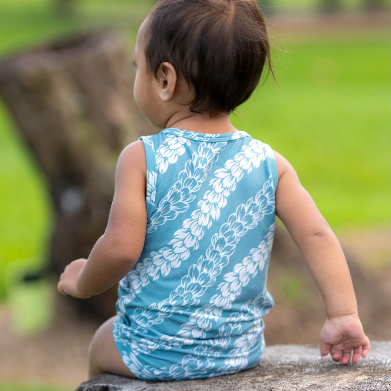 Blue Pakalana Strands Tank Bamboo Tank Romper