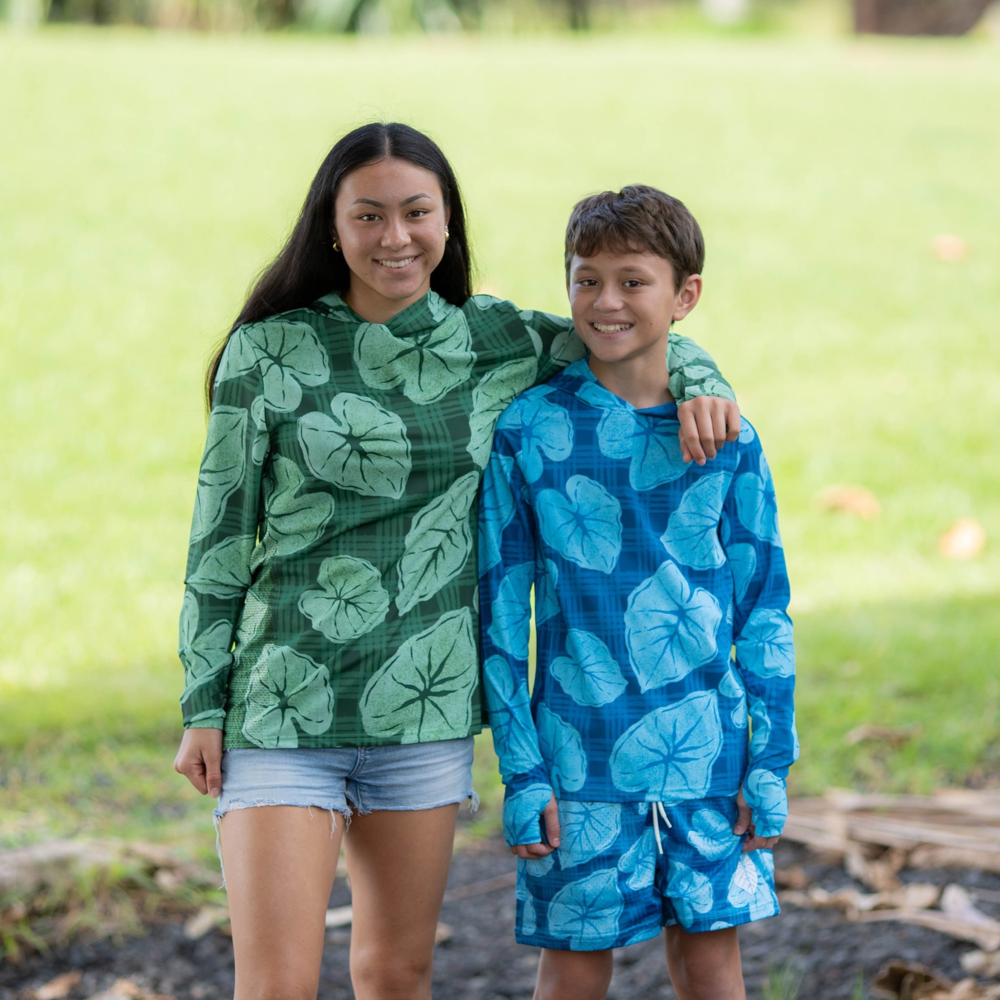 Blue Palaka Kalo UPF 50 Kalā Sun Hoodie (UPF 50)